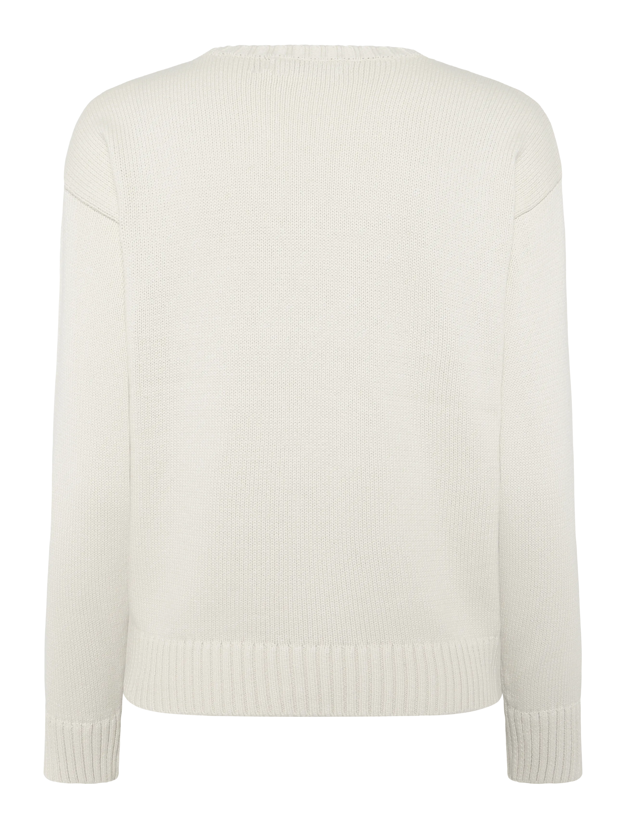 Lauren Ralph Lauren - Intarsia-Knit Vizsla Cotton Sweater - striktrøjer - mascarpone cream - 2