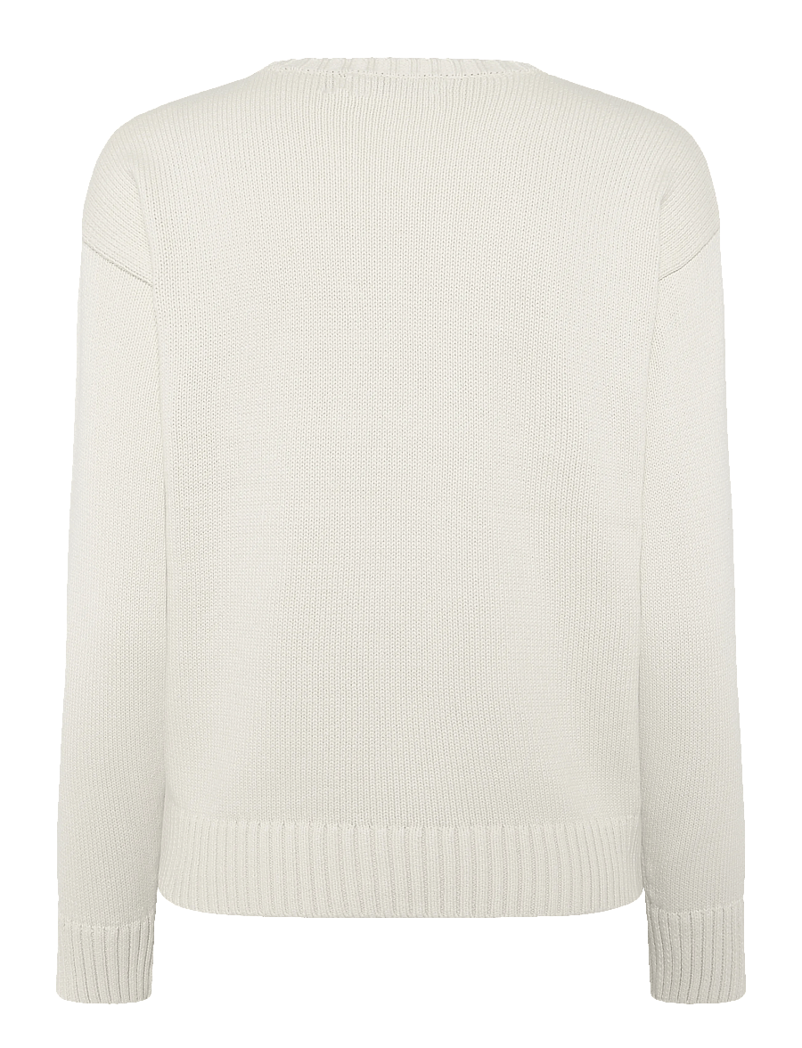Lauren Ralph Lauren - Intarsia-Knit Vizsla Cotton Sweater - striktrøjer - mascarpone cream - 2