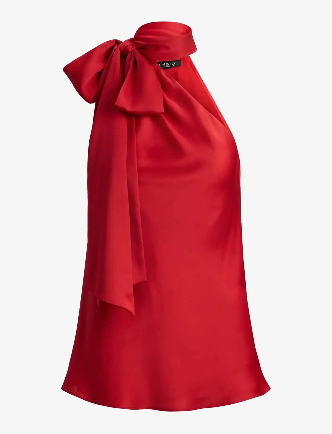 Lauren Ralph Lauren - Charmeuse Tie-Neck Halter Top - Ærmeløse bluser - cruise red - 1