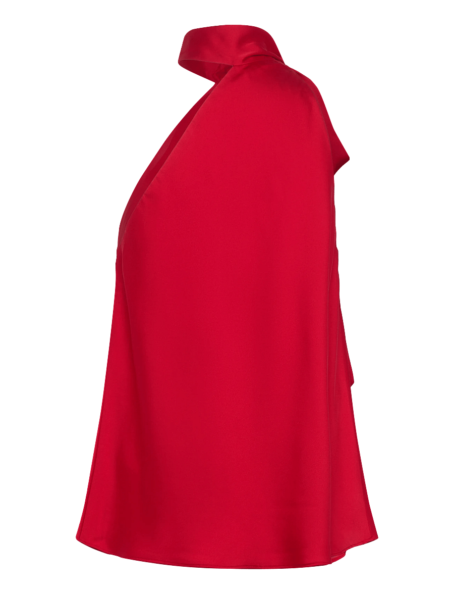 Lauren Ralph Lauren - Charmeuse Tie-Neck Halter Top - Ærmeløse bluser - cruise red - 2