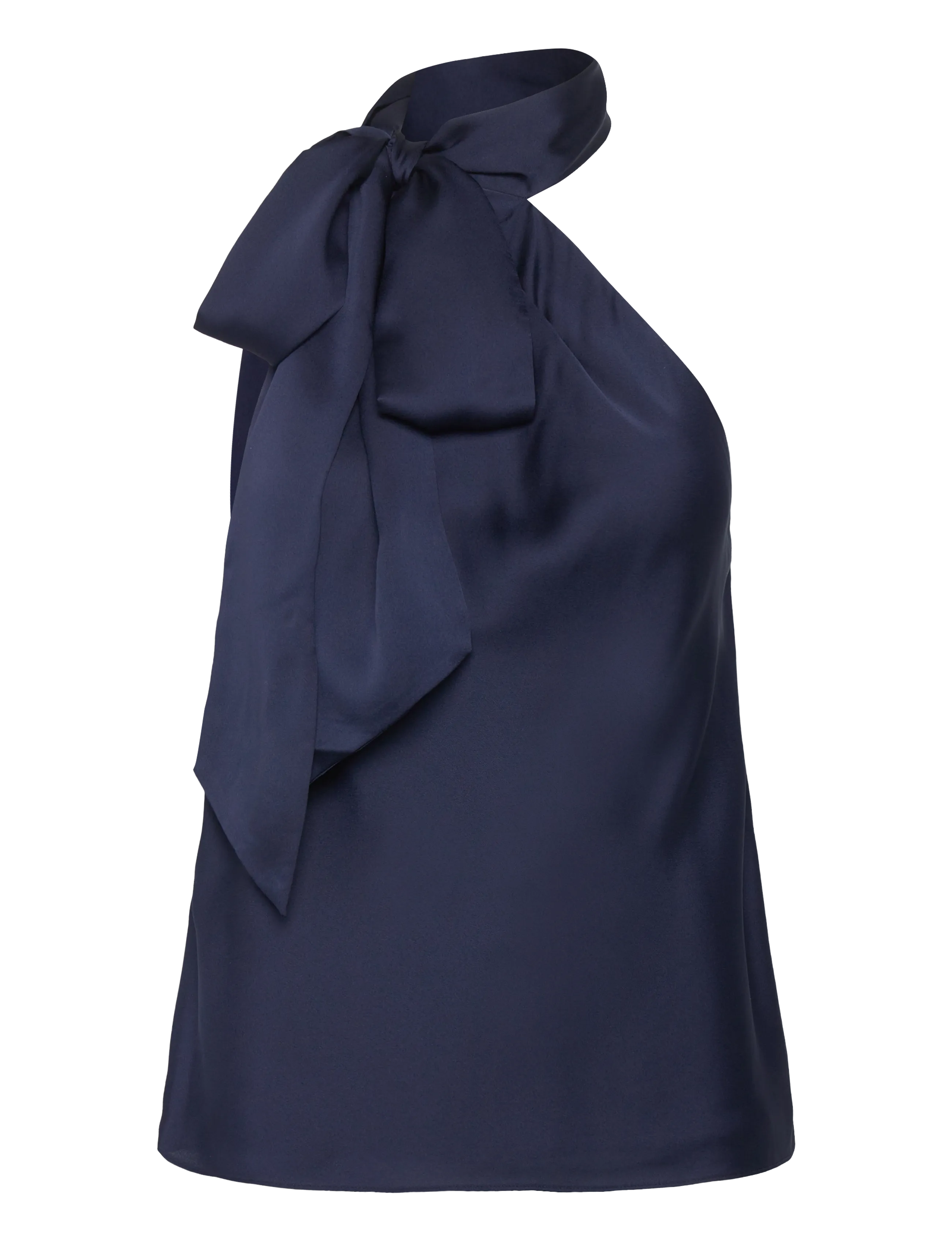 LAUREN RALPH LAUREN Charmeuse Tie-Neck Halter Oberteil Navy - 42 - Damen