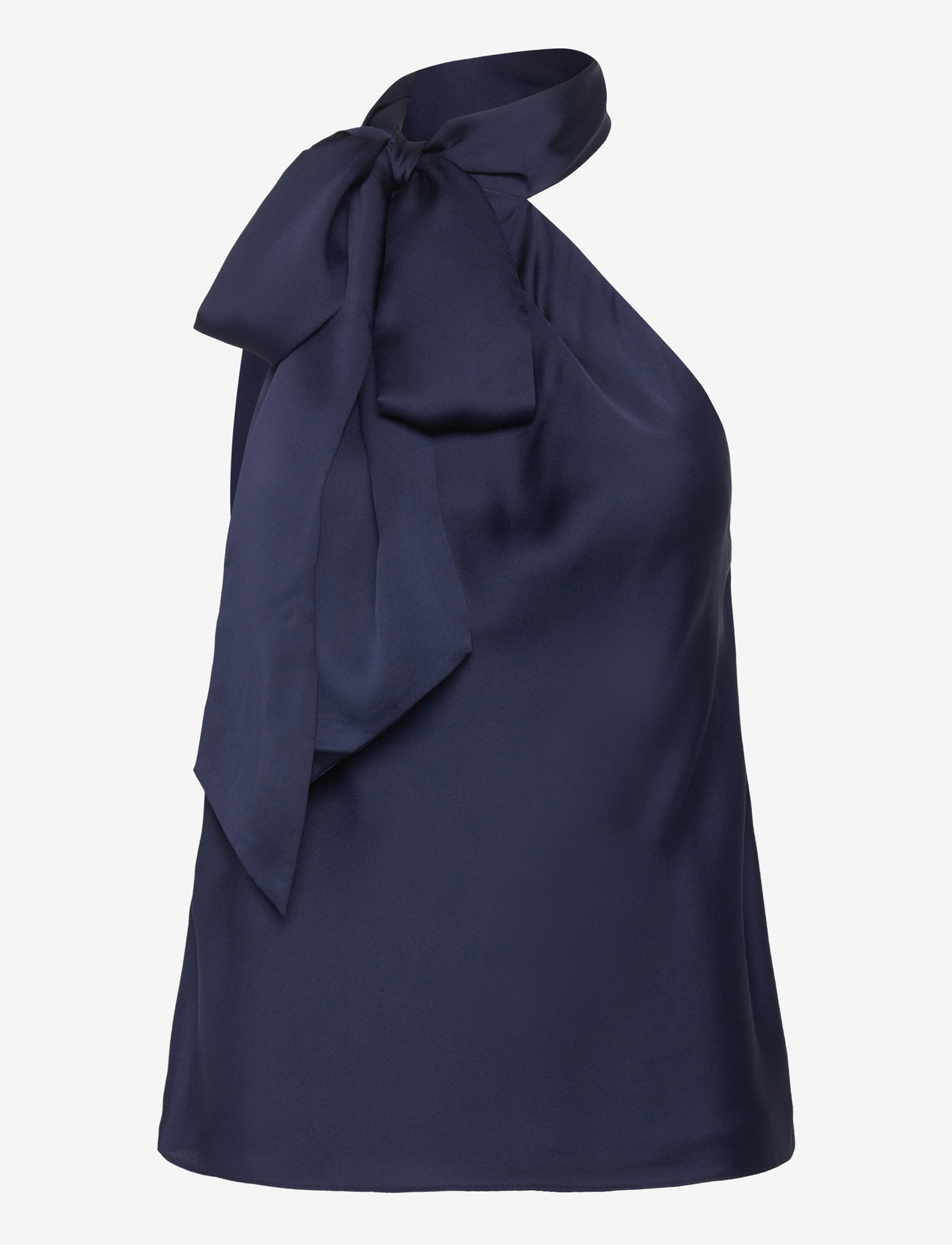Lauren Ralph Lauren - Charmeuse Tie-Neck Halter Top - Ærmeløse bluser - refined navy - 1