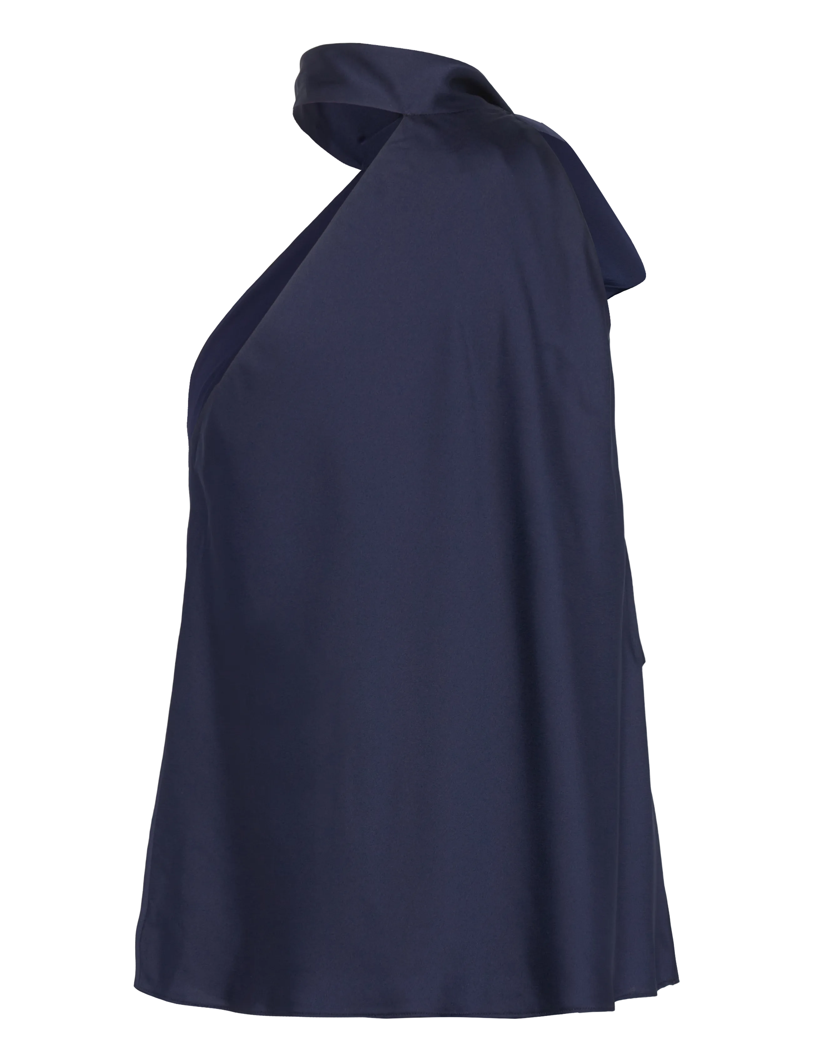Lauren Ralph Lauren - Charmeuse Tie-Neck Halter Top - sleeveless blouses - refined navy - 2