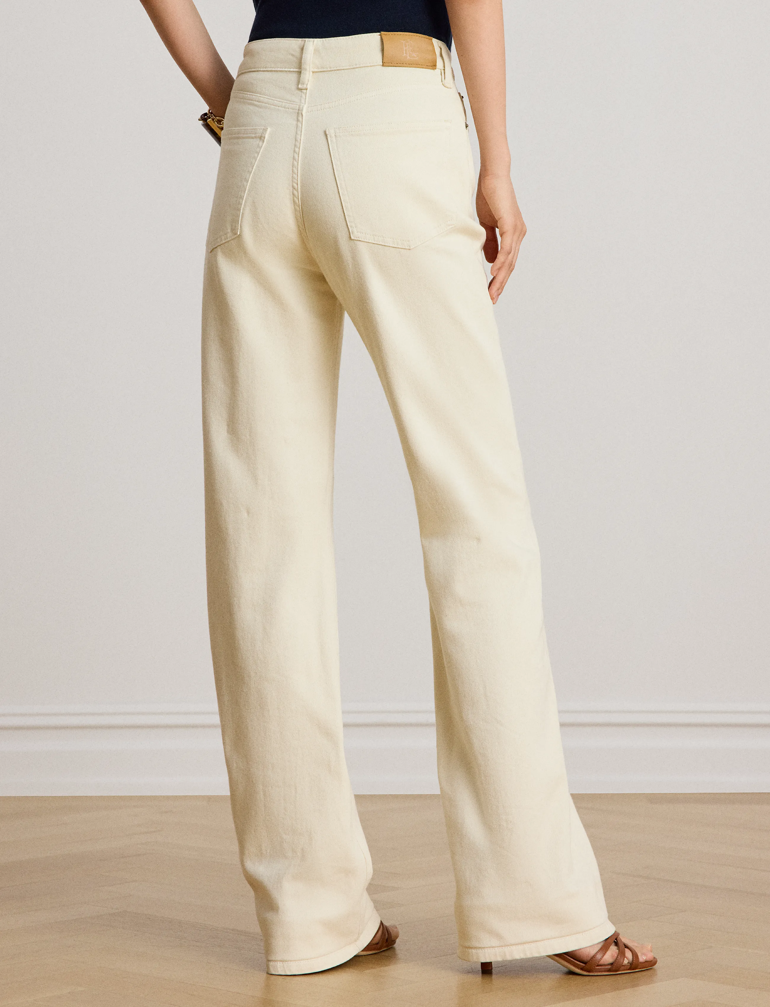 Lauren Ralph Lauren - High-Rise Straight Jean - raka jeans - cream wash - 3