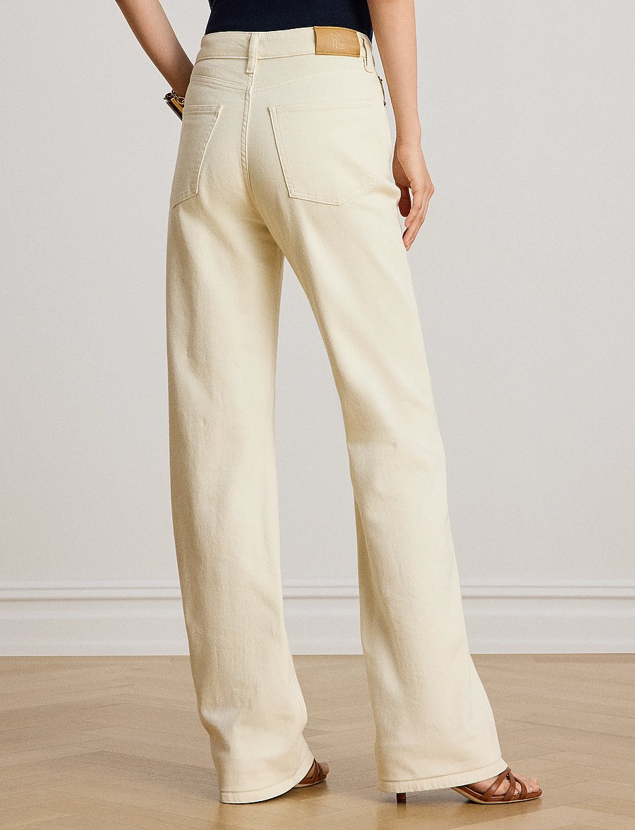 Lauren Ralph Lauren - High-Rise Straight Jean - raka jeans - cream wash - 3