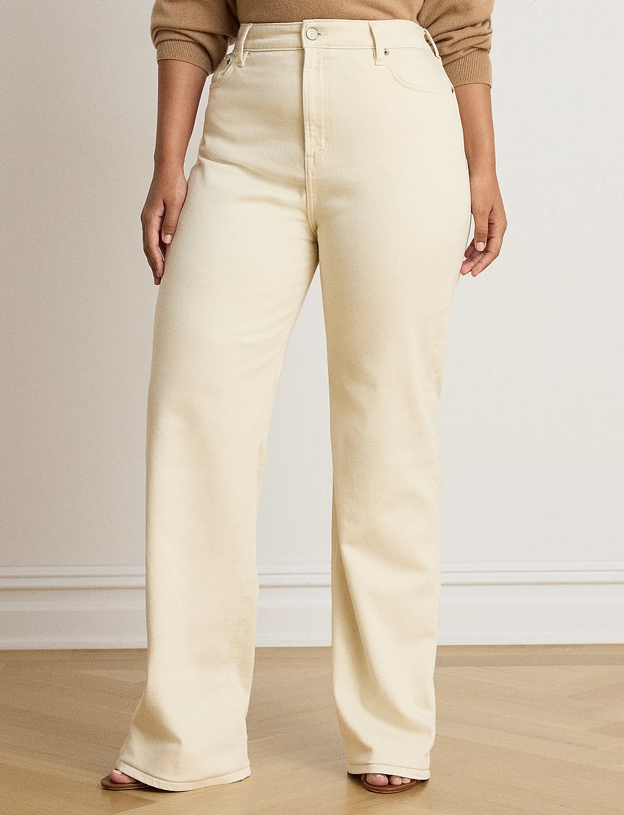 Lauren Ralph Lauren - High-Rise Straight Jean - raka jeans - cream wash - 5