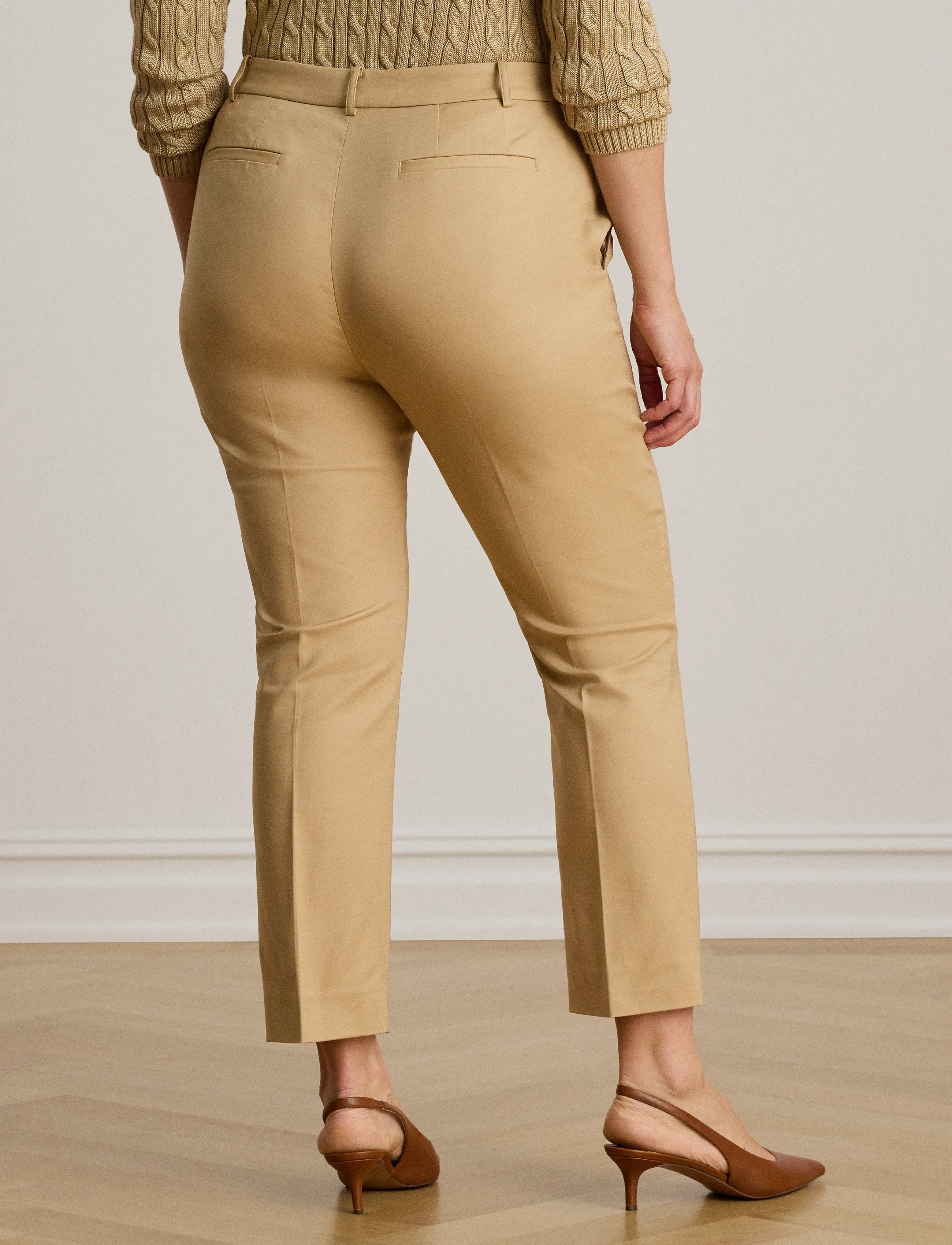 Lauren Ralph Lauren - STRETCH DBL CTN-WVN-PANTS - slim fit bukser - birch tan - 2