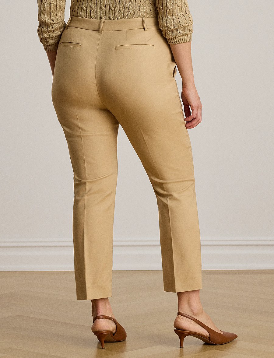 Lauren Ralph Lauren - STRETCH DBL CTN-WVN-PANTS - kitsalõikelised püksid - birch tan - 2