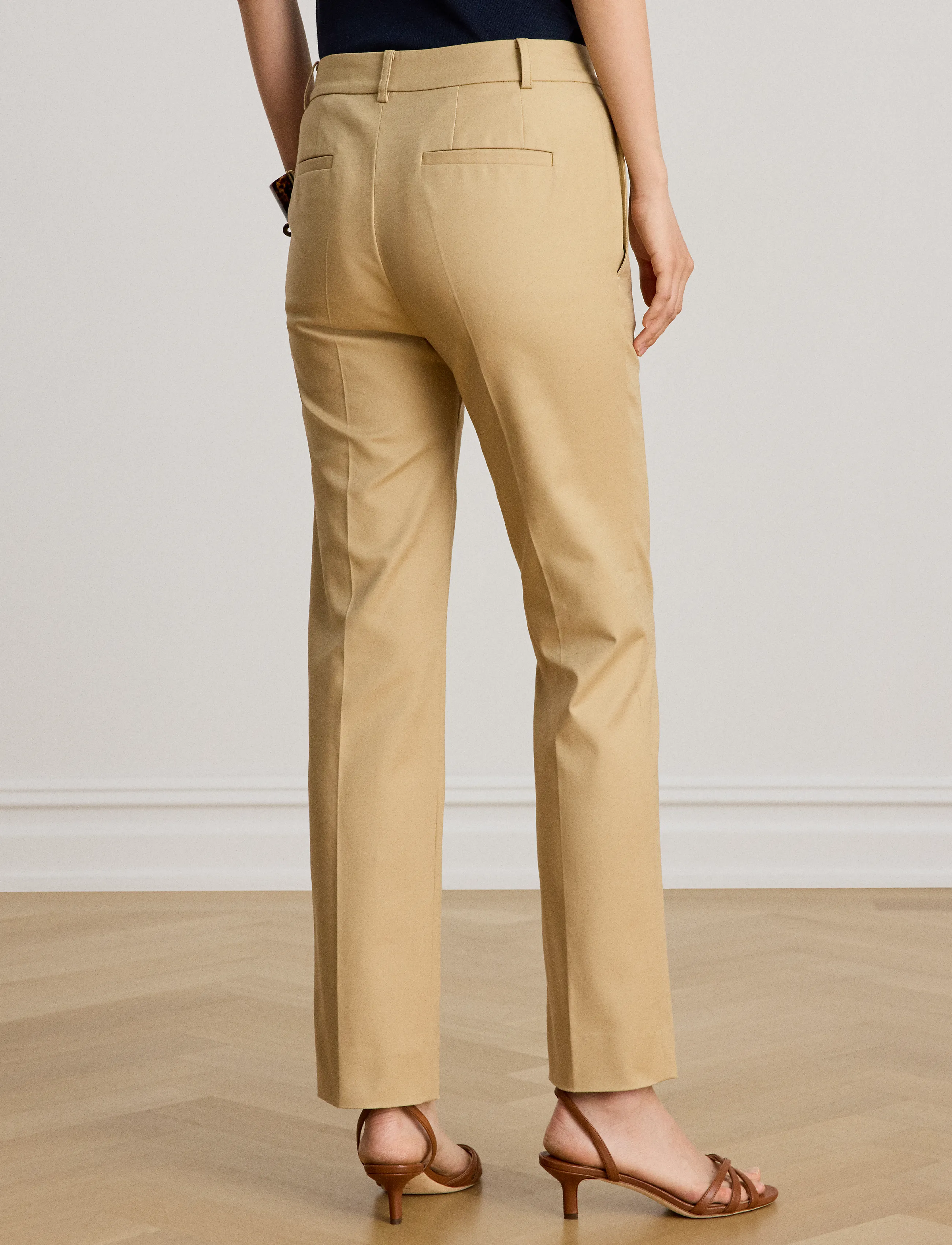 Lauren Ralph Lauren - STRETCH DBL CTN-WVN-PANTS - slim fit bukser - birch tan - 4