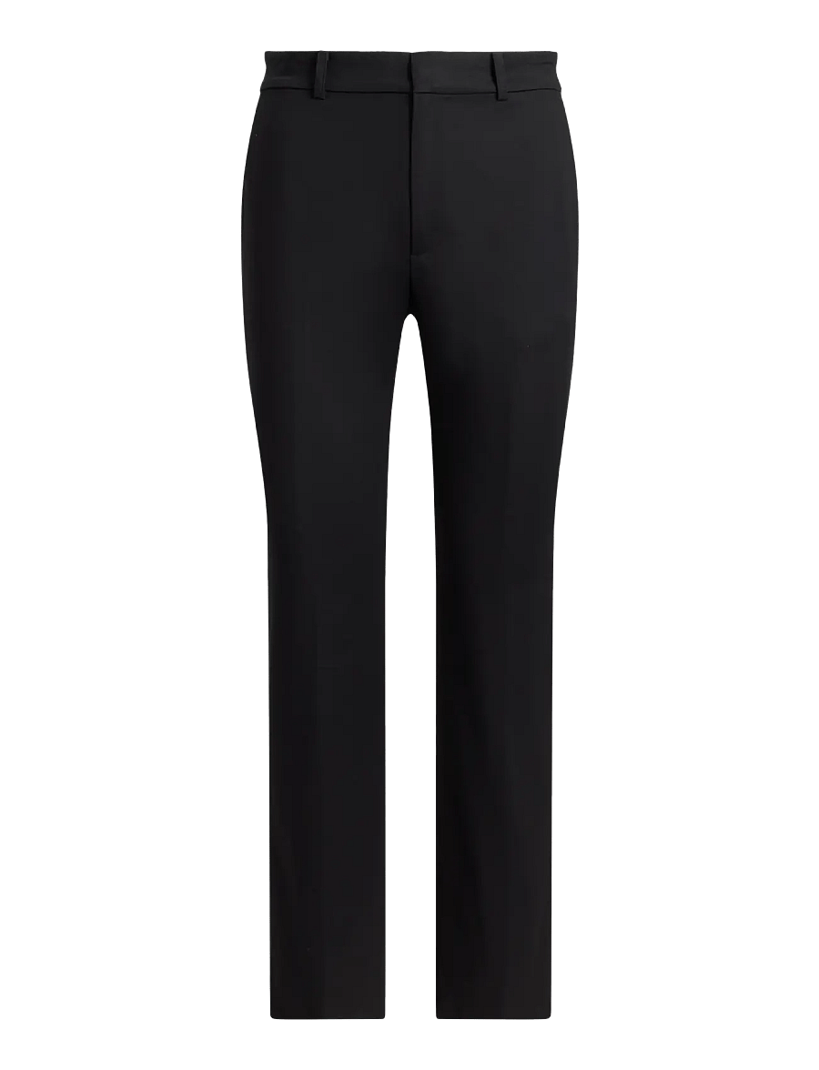 Lauren Ralph Lauren - Double-Faced Cotton Slim Straight Pant - slim-fit hosen - black - 1