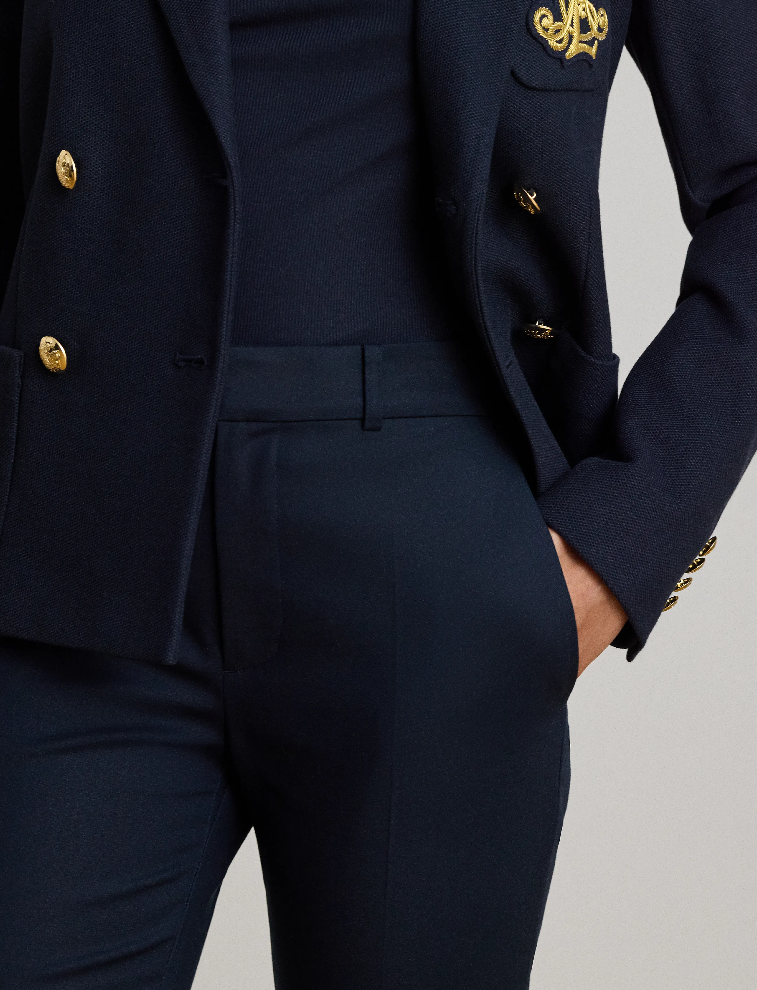Lauren Ralph Lauren Double-Faced Cotton Slim Straight Pant kostymbyxor dam – bild 6