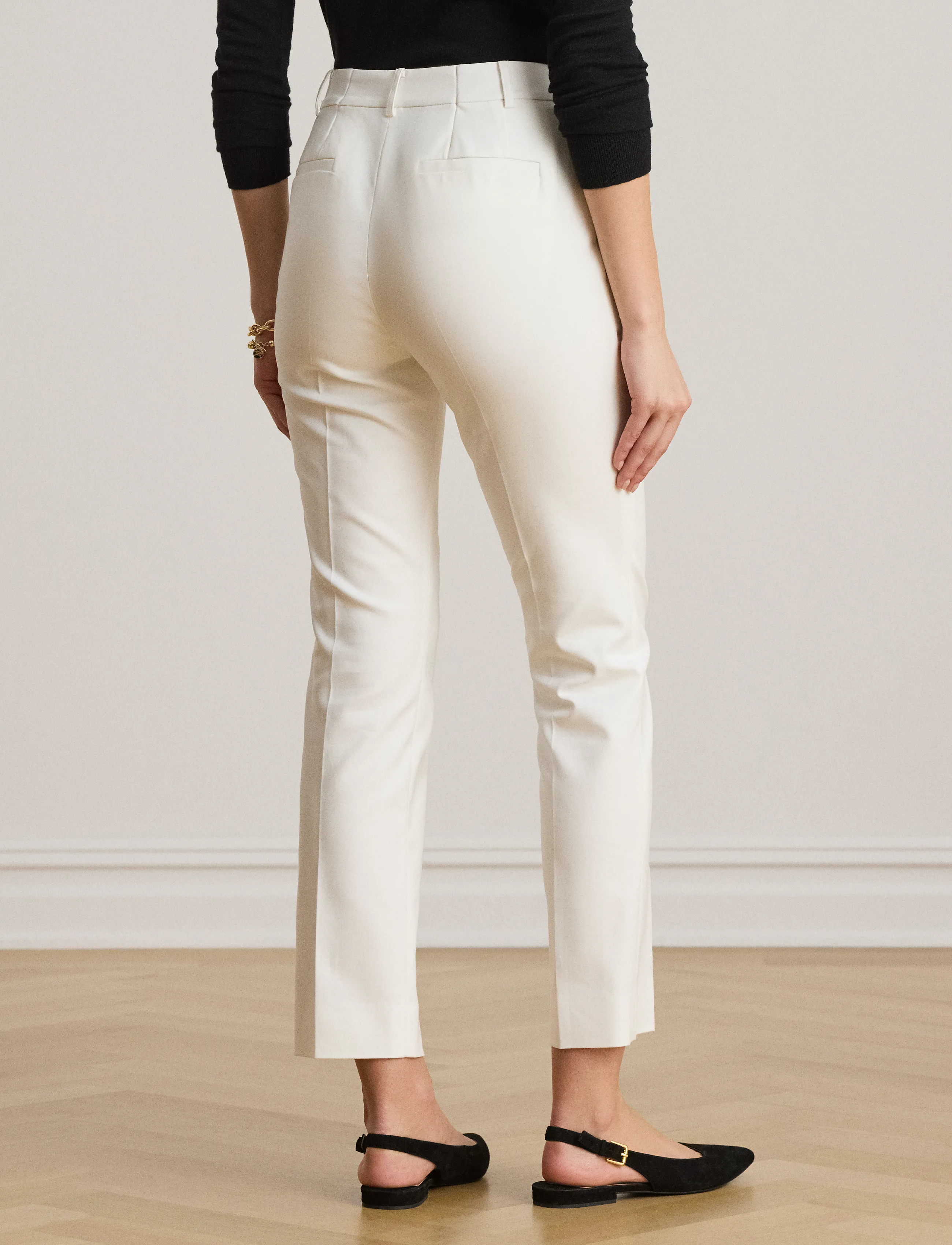 Lauren Ralph Lauren - STRETCH DBL CTN-WVN-PANTS - slim-fit hosen - white - 2