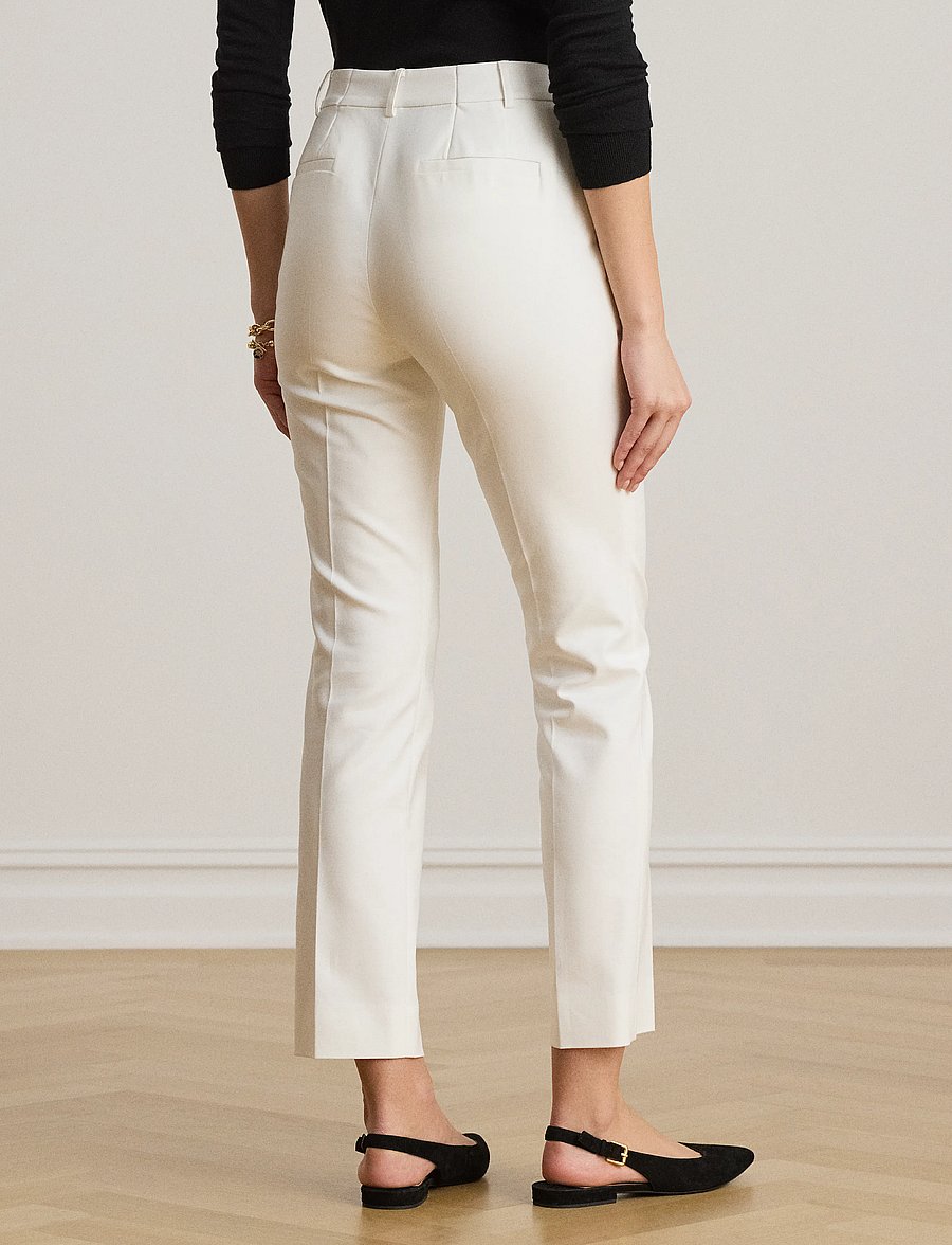 Lauren Ralph Lauren - STRETCH DBL CTN-WVN-PANTS - slim-fit hosen - white - 2