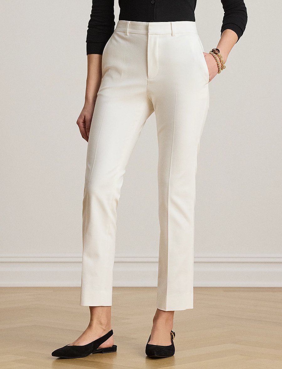 Lauren Ralph Lauren - STRETCH DBL CTN-WVN-PANTS - slim-fit hosen - white - 3