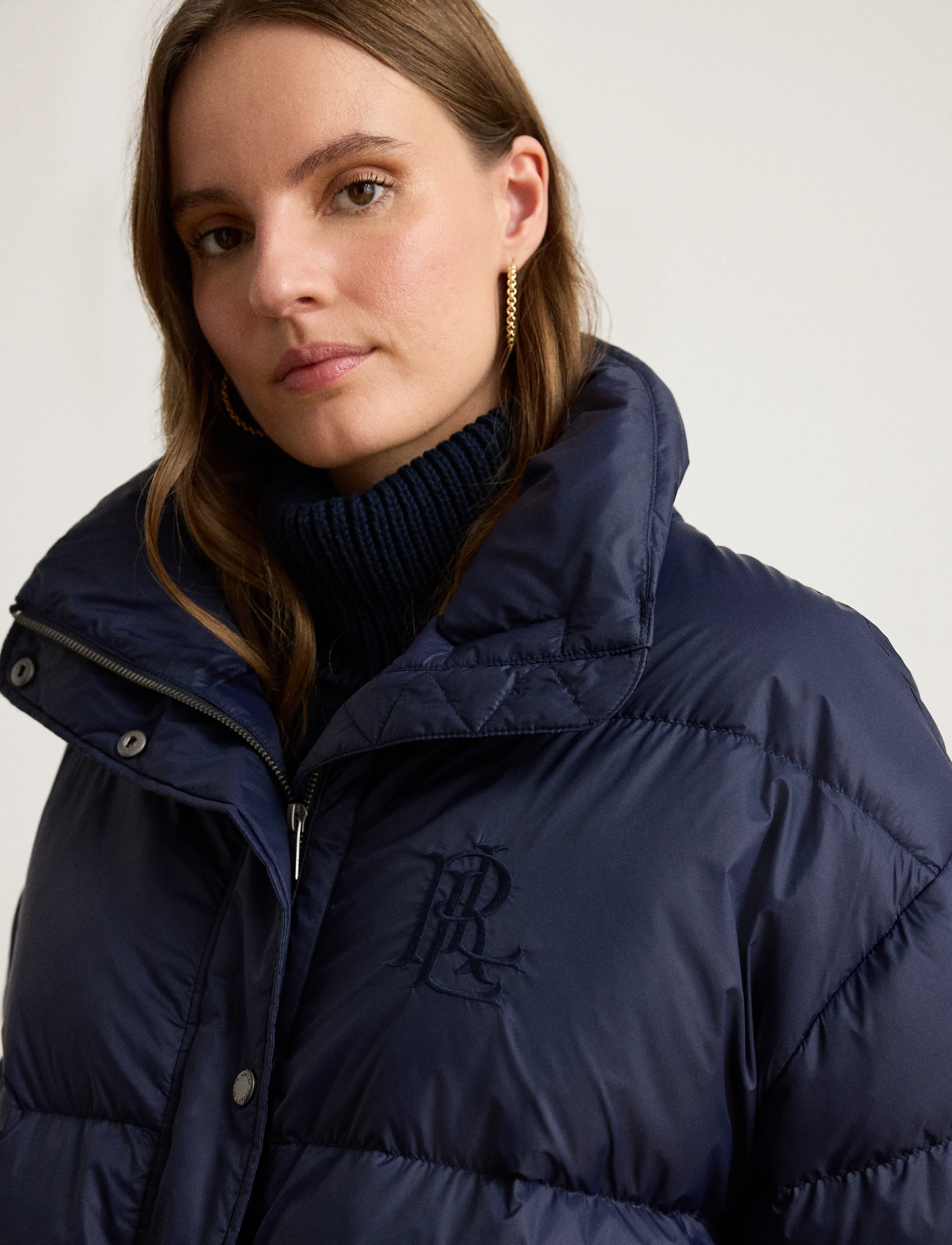 Lauren Ralph Lauren - Quilted Funnelneck Down Coat - lauren navy - 4