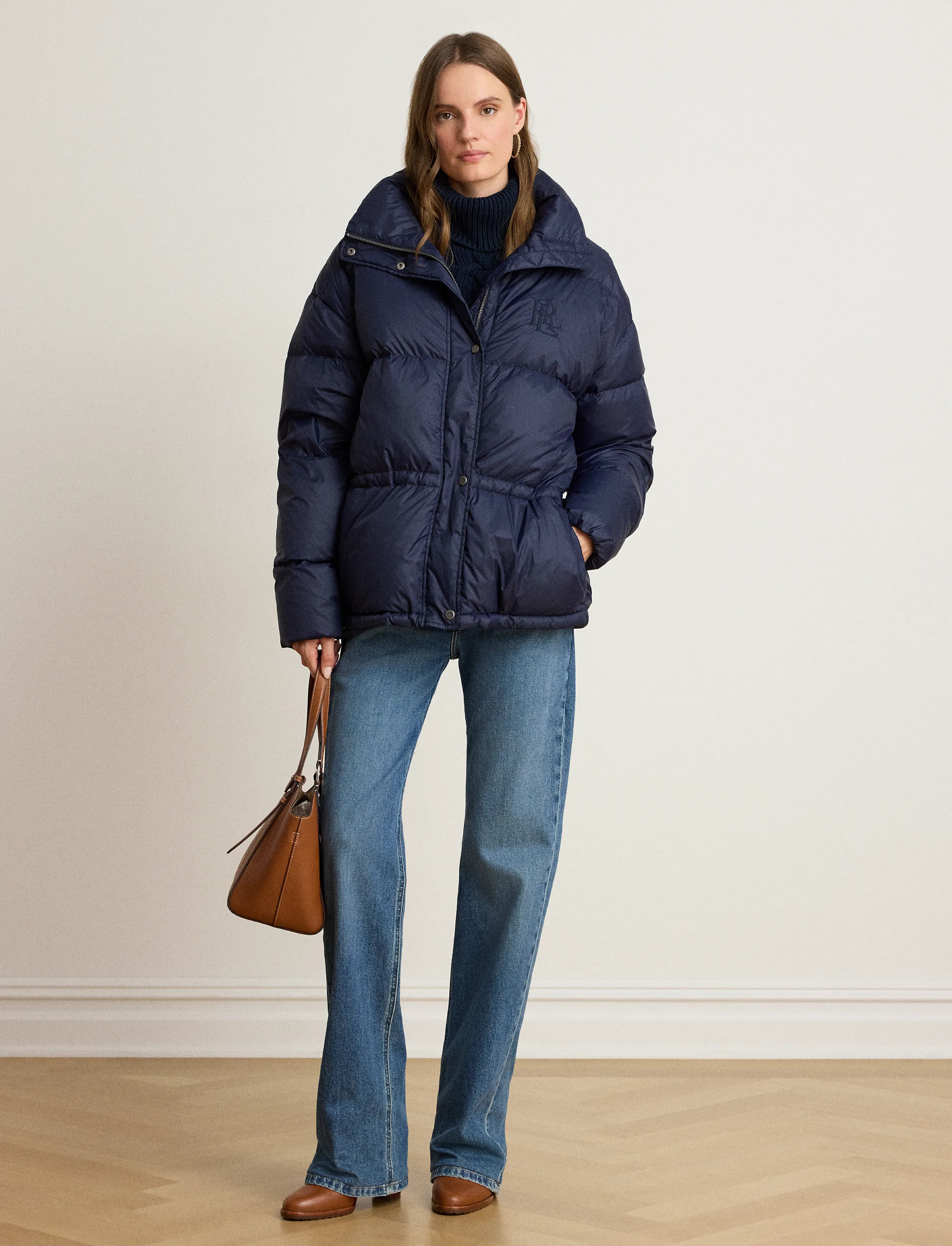 Lauren Ralph Lauren - Quilted Funnelneck Down Coat - lauren navy - 5