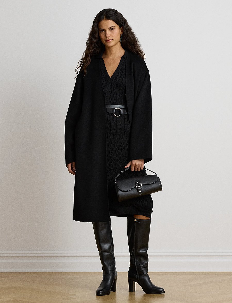 Lauren Ralph Lauren - Double-Faced Wool-Blend Overcoat - talvejoped - black - 0