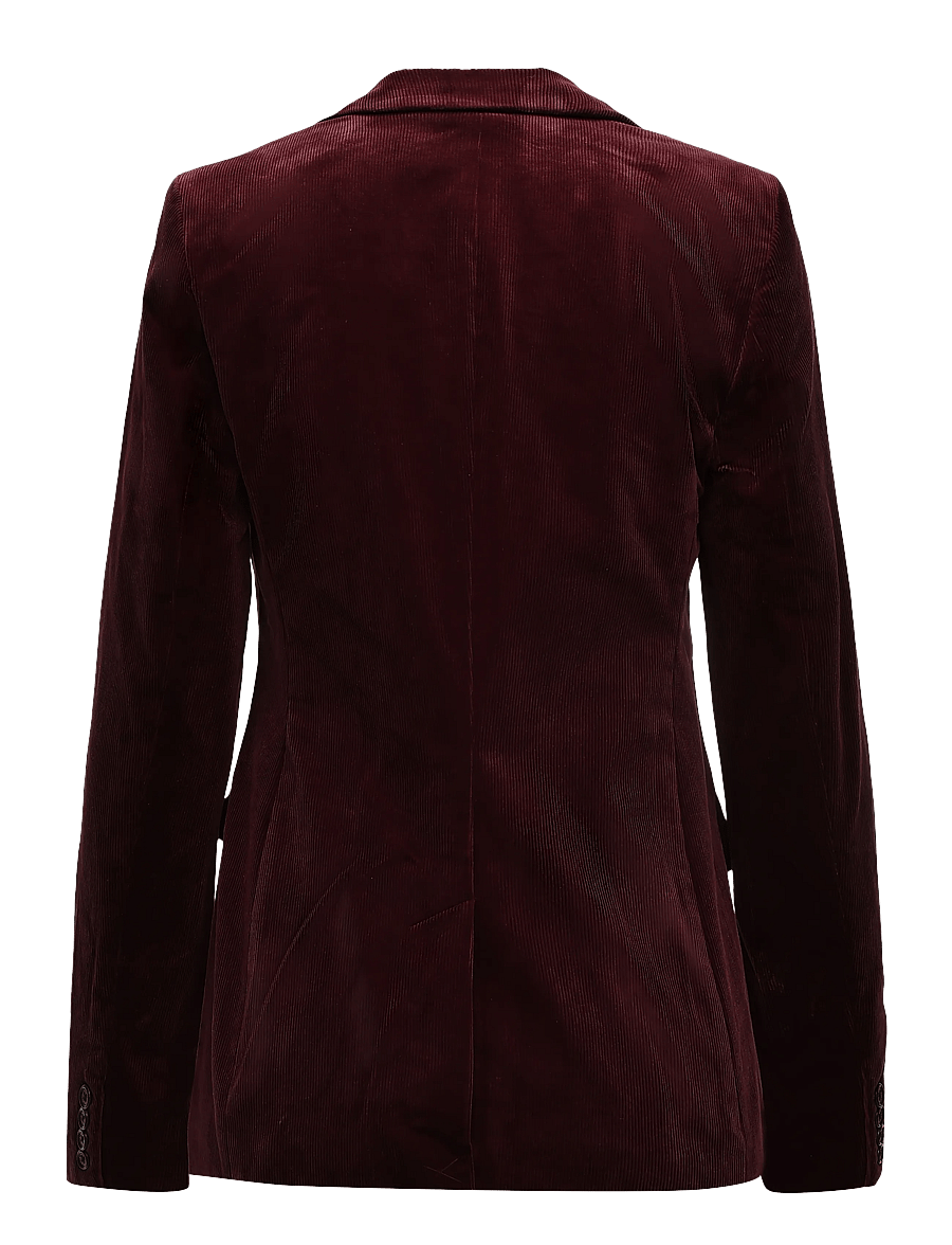 Lauren Ralph Lauren - Bullion Stretch-Cotton Corduroy Blazer - enkeltradede blazere - dark garnet - 3