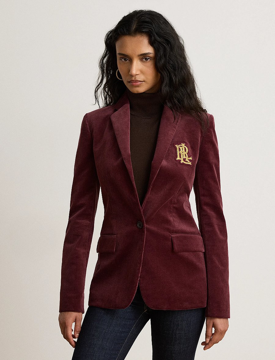 Lauren Ralph Lauren - Bullion Stretch-Cotton Corduroy Blazer - dark garnet - 1