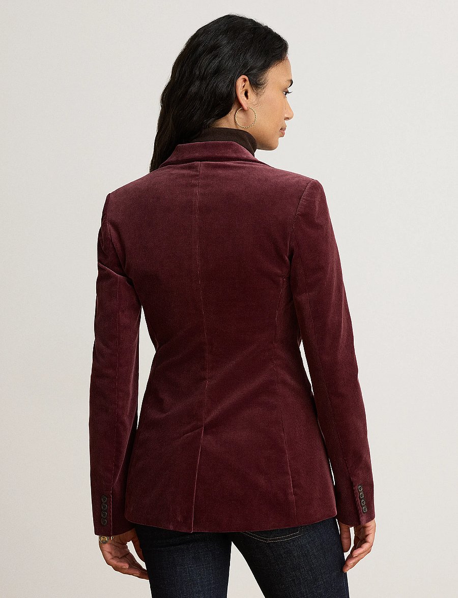 Lauren Ralph Lauren - Bullion Stretch-Cotton Corduroy Blazer - dark garnet - 3