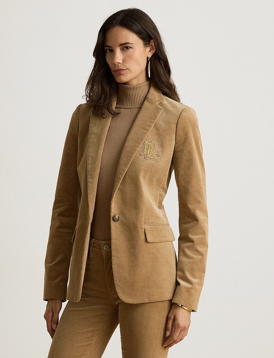 Lauren Ralph Lauren - Bullion Stretch-Cotton Corduroy Blazer - einreihige blazer - lauren camel - 1