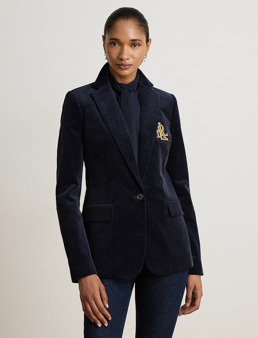 Lauren Ralph Lauren - Bullion Stretch-Cotton Corduroy Blazer - einreihige blazer - lauren navy - 1