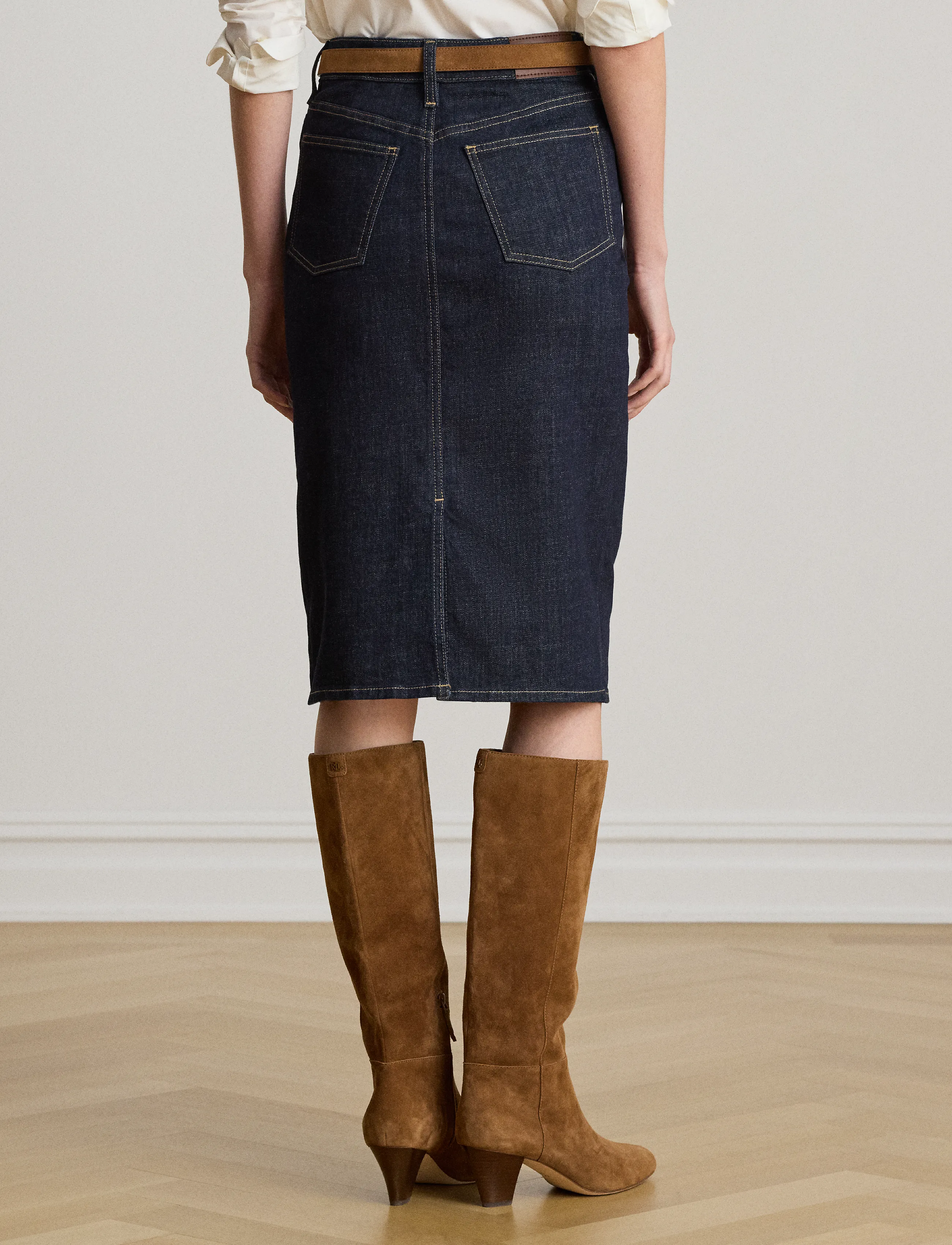 Lauren Ralph Lauren - Denim Pencil Skirt - jupes en jeans - rinse wash - 4