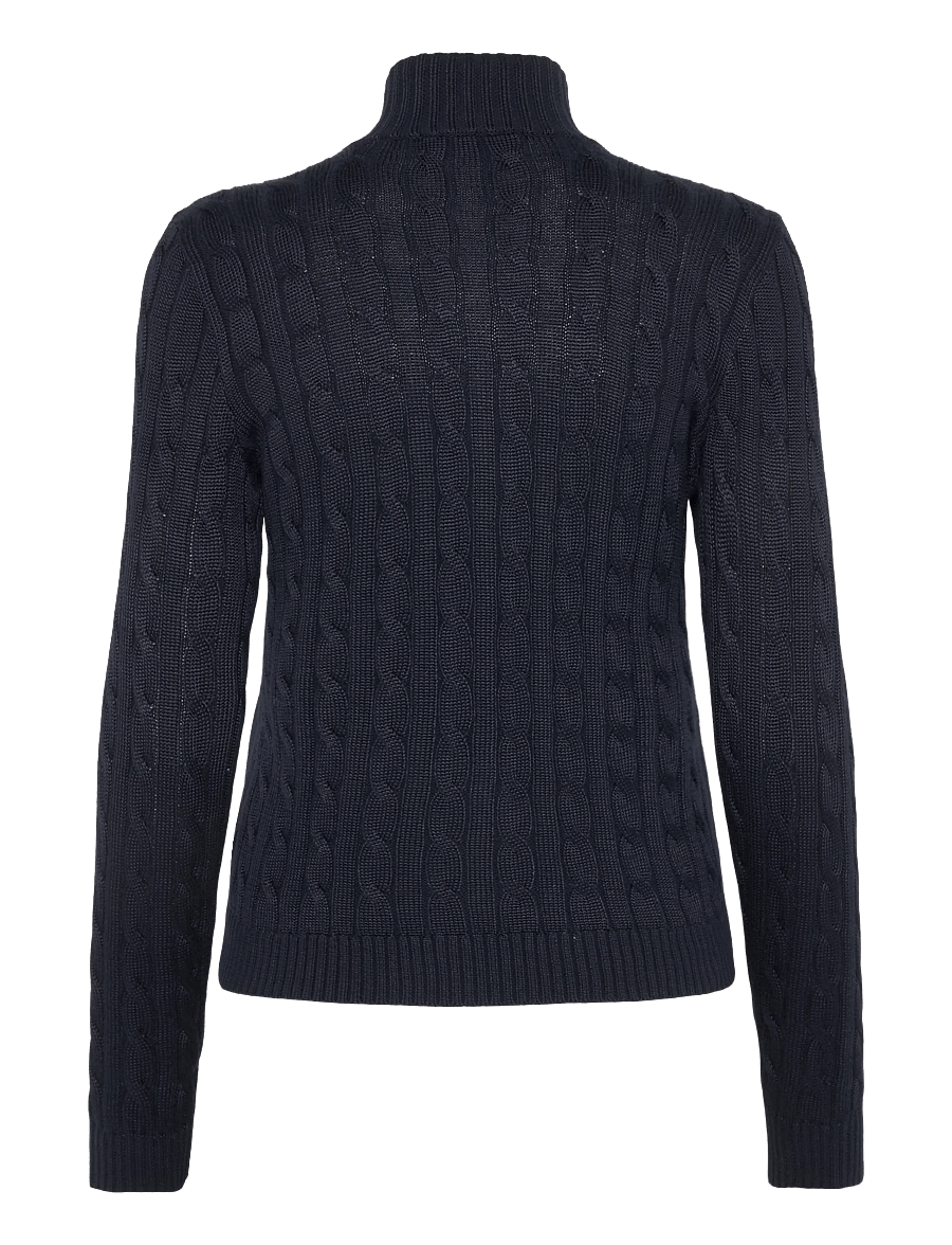 Lauren Ralph Lauren - Cable-Knit Full-Zip Mockneck Sweater - hnepptar peysur - lauren navy - 2