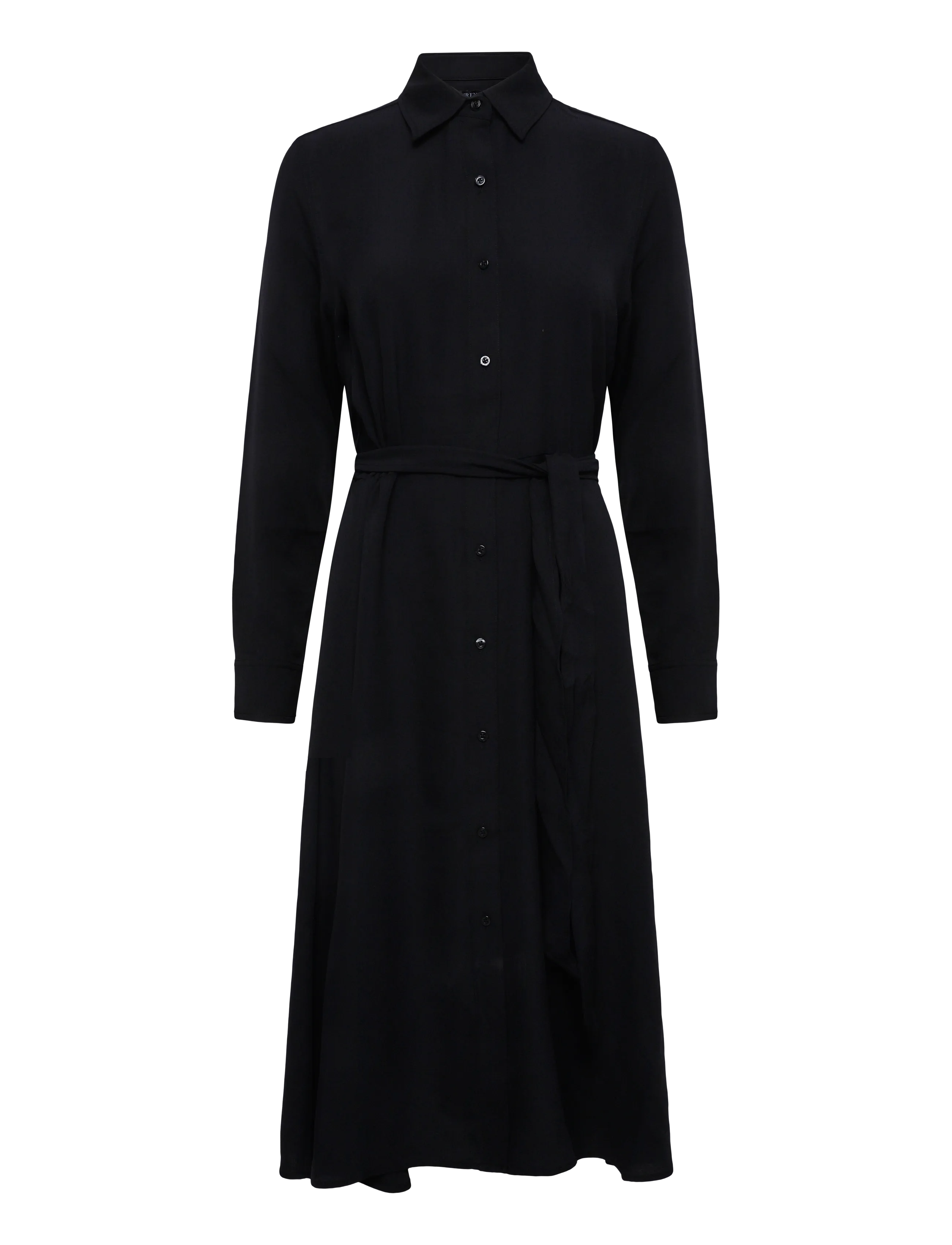 Lauren Ralph Lauren - Belted Double-Faced Georgette Shirtdress - särkkleidid - black - 1