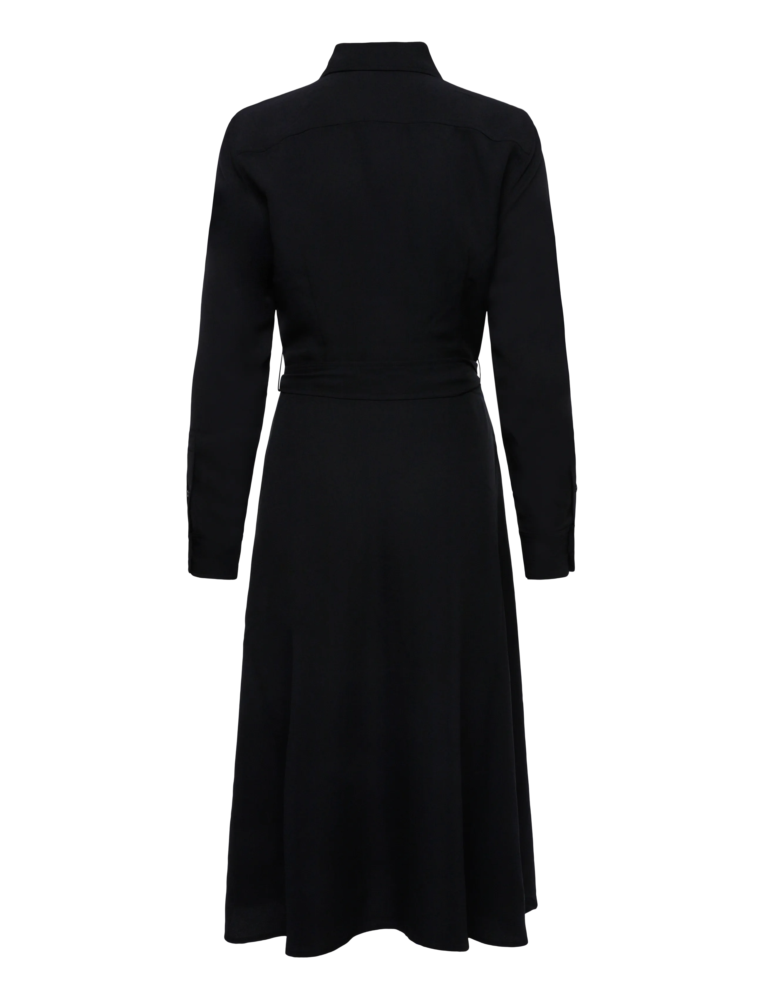 Lauren Ralph Lauren - Belted Double-Faced Georgette Shirtdress - särkkleidid - black - 2