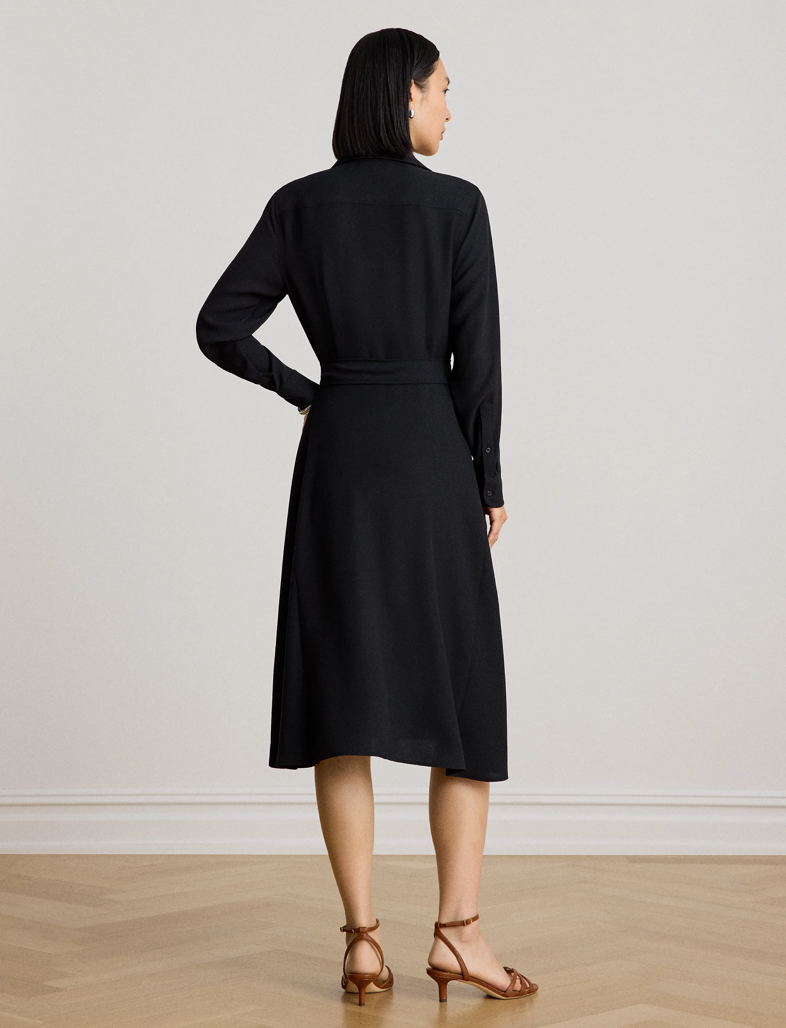 Lauren Ralph Lauren Belted Double-Faced Georgette Shirtdress skjortklänningar dam – bild 5