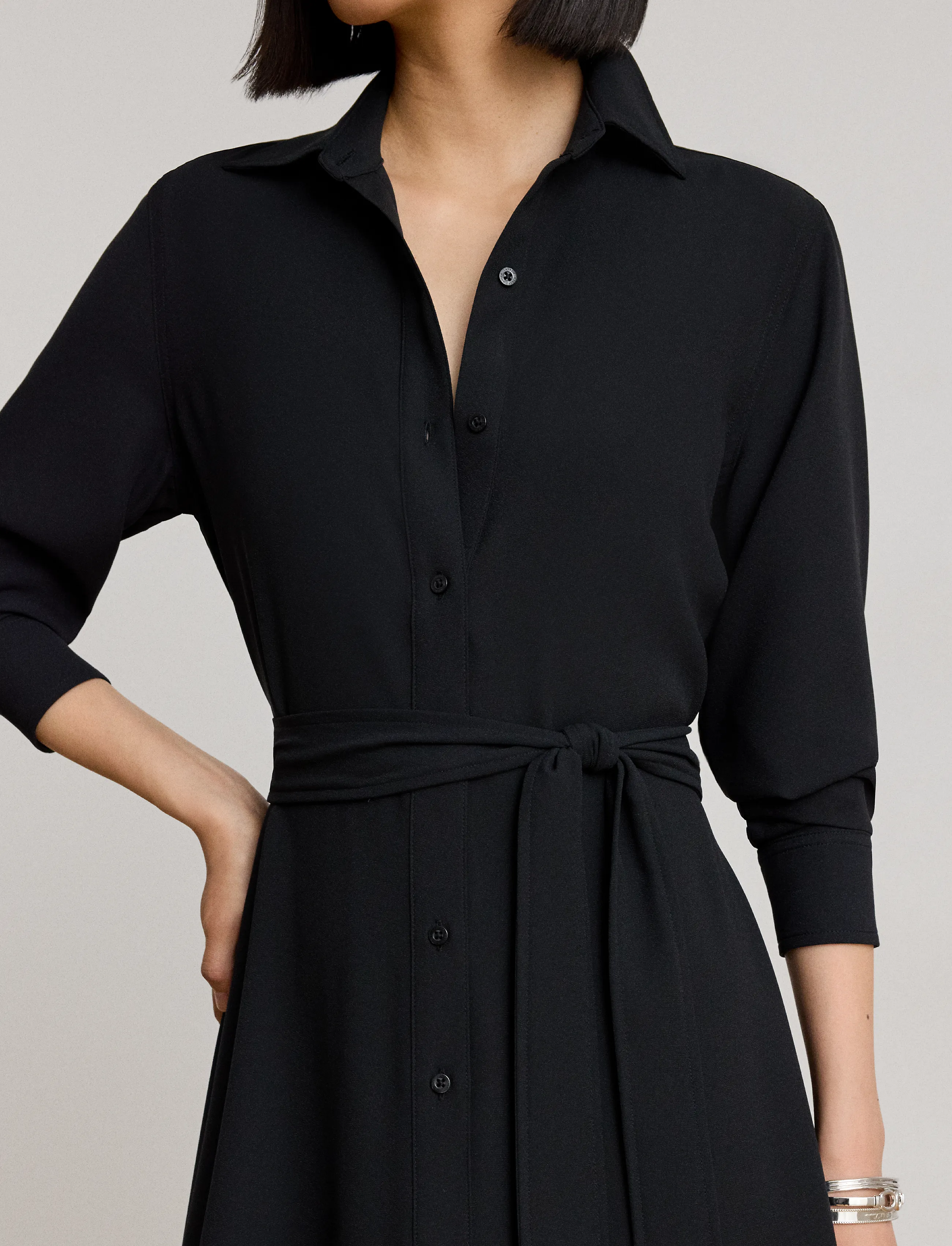 Lauren Ralph Lauren Belted Double-Faced Georgette Shirtdress skjortklänningar dam – bild 6
