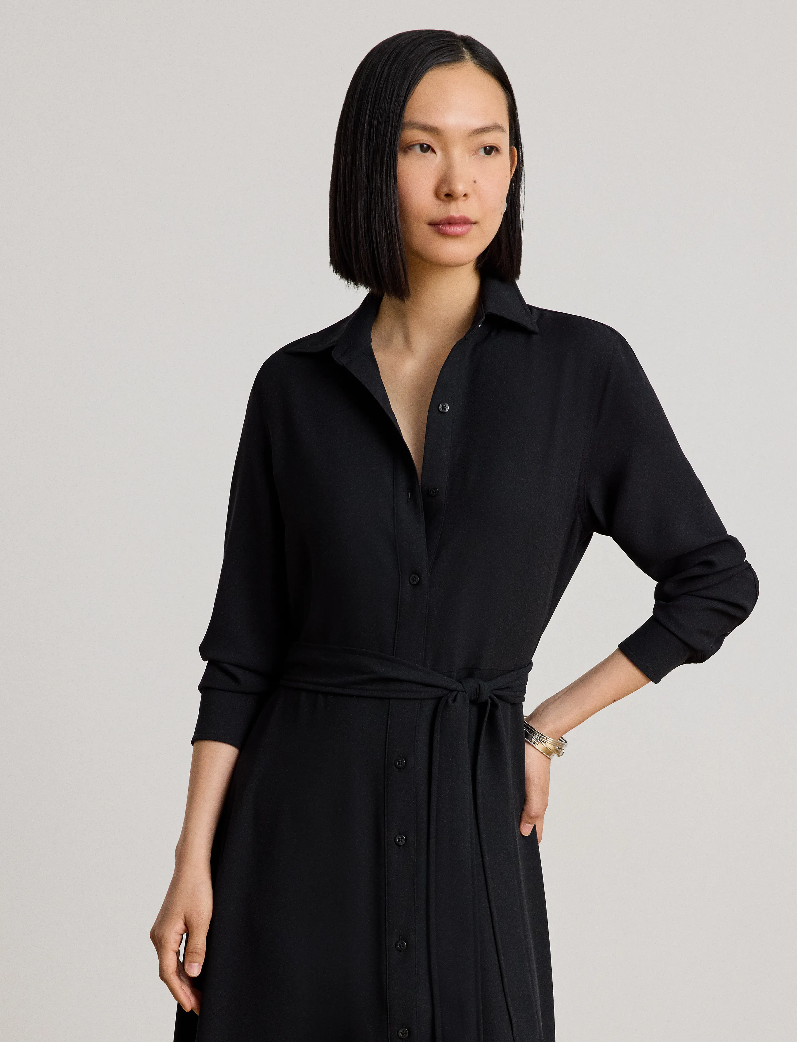 Lauren Ralph Lauren Belted Double-Faced Georgette Shirtdress skjortklänningar dam – bild 7