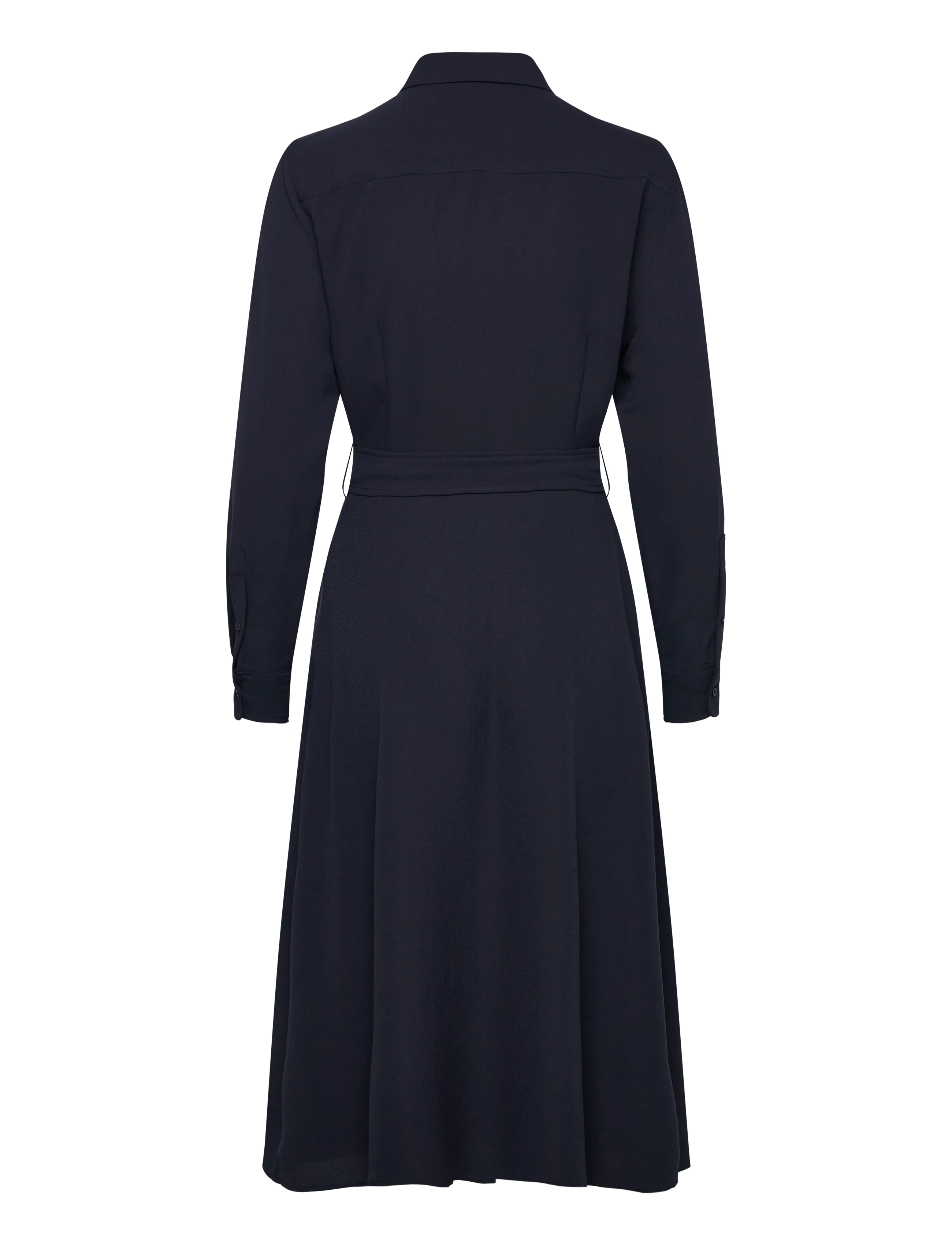 Lauren Ralph Lauren - Belted Double-Faced Georgette Shirtdress - robes chemises - lauren navy - 2