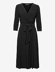 Surplice Jersey Dress - BLACK