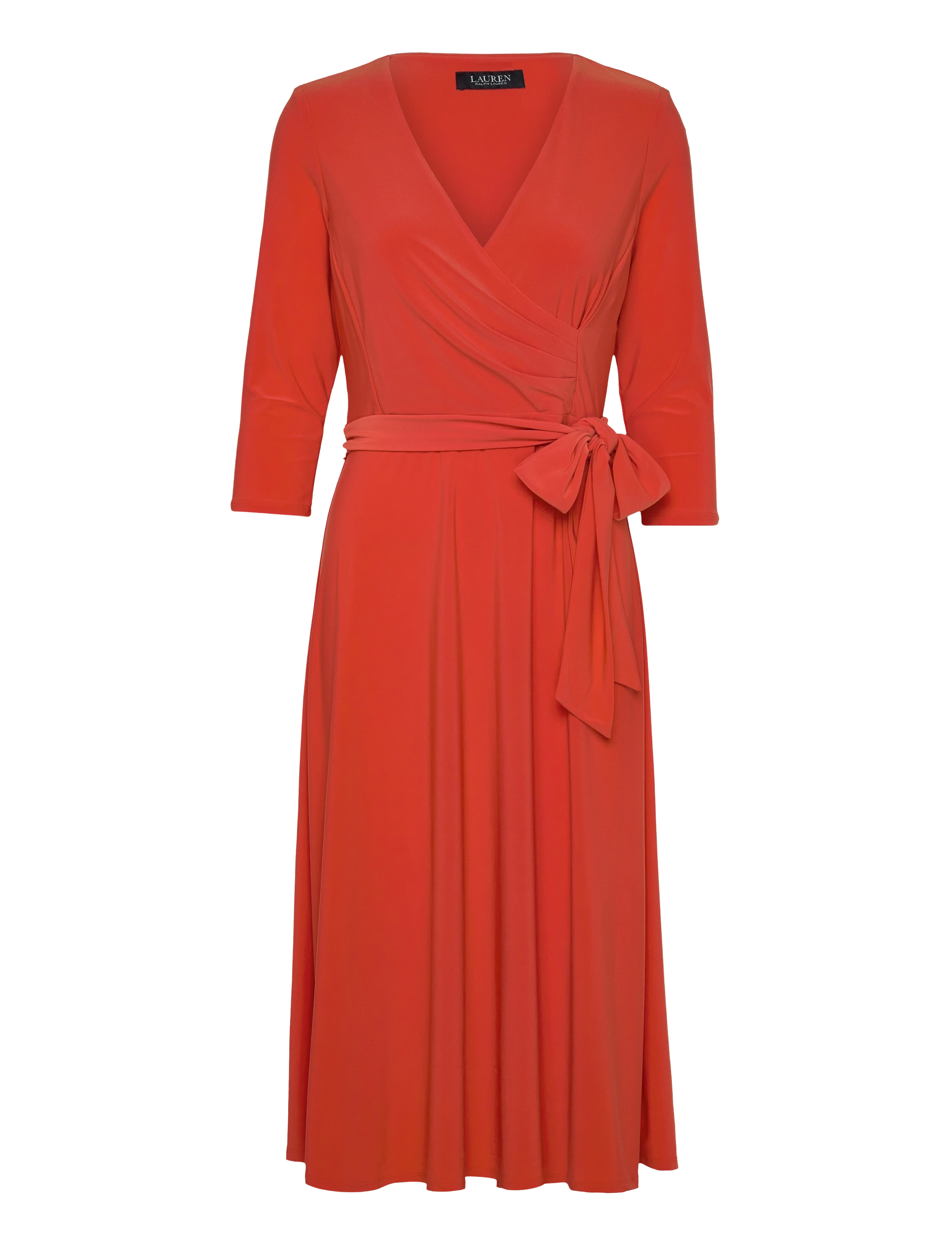 LAUREN RALPH LAUREN Surplice Jersey Kleid Orange - 34 - Damen