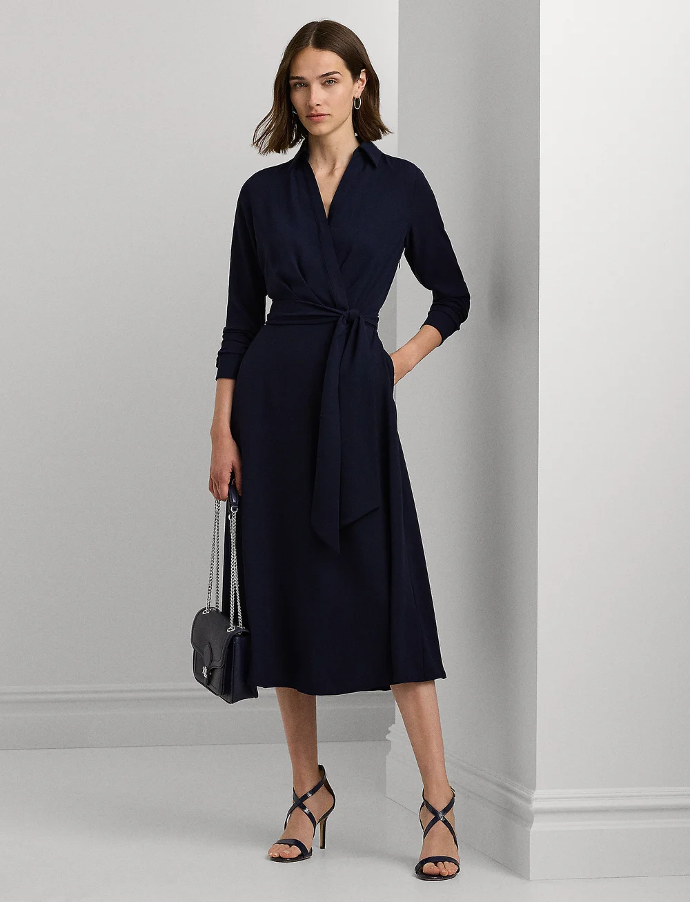 Lauren Ralph Lauren Surplice Georgette Midi Dress Midi dresses Boozt