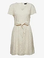Lace Short-Sleeve Dress - MASCARPONE CREAM