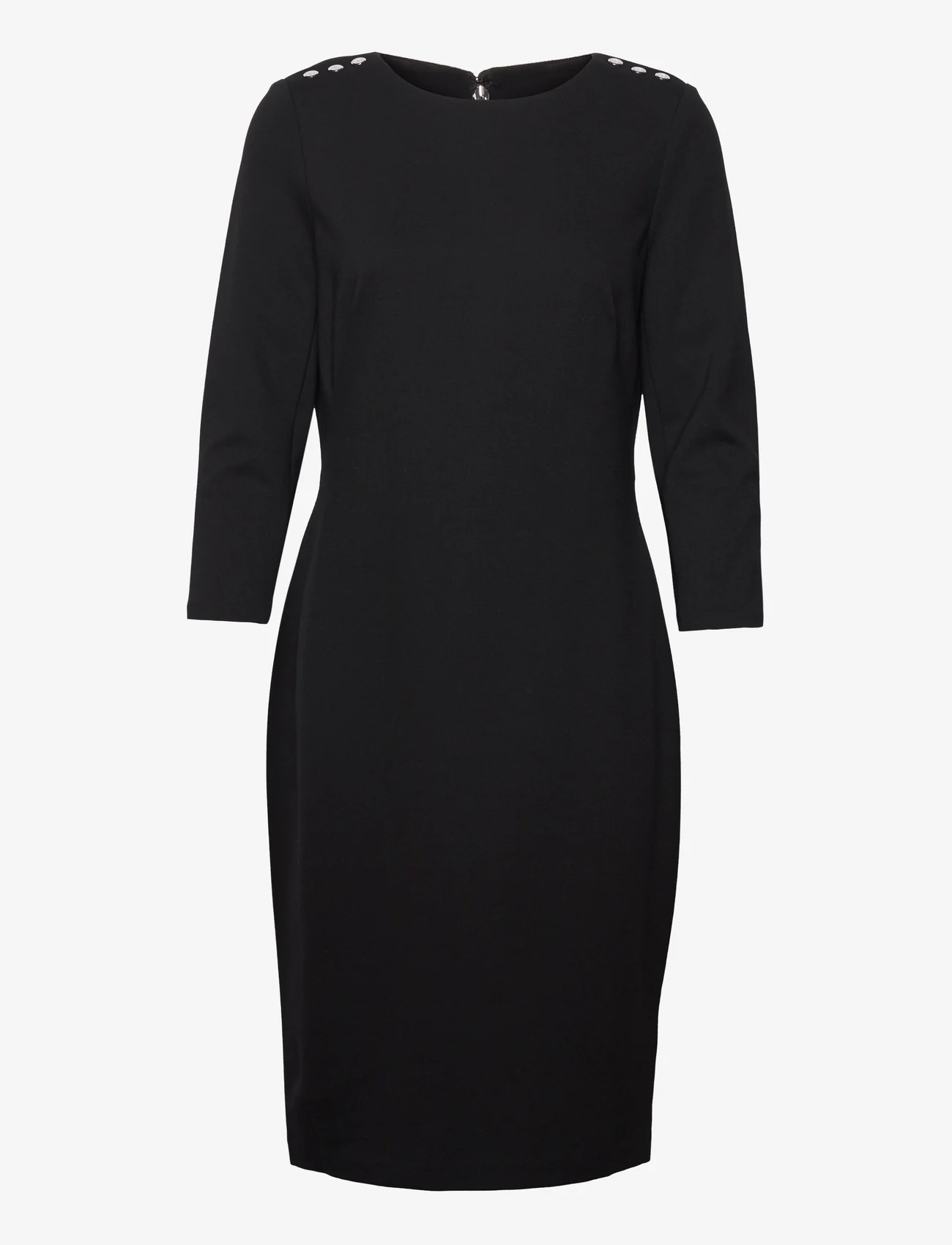 Lauren Ralph Lauren - MODERN PONTE-DRESS W/ TRIM - cocktail dresses - black - 1