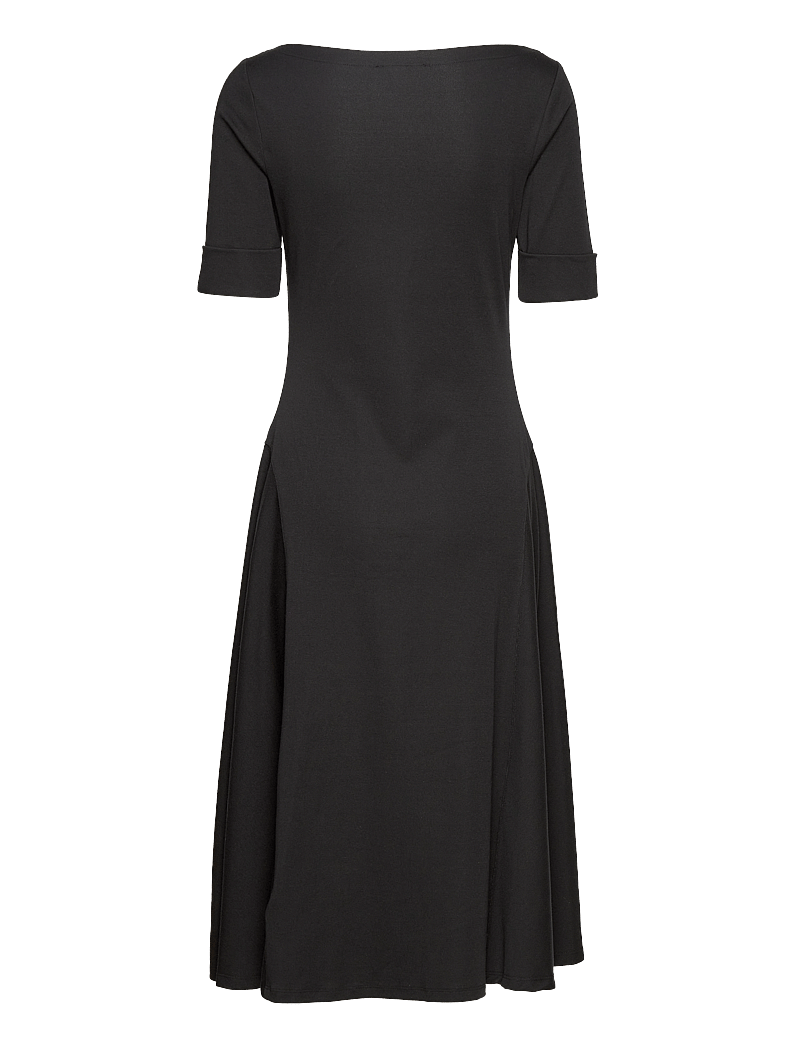 Lauren Ralph Lauren - Stretch Cotton Midi Dress - midi kjoler - black - 2