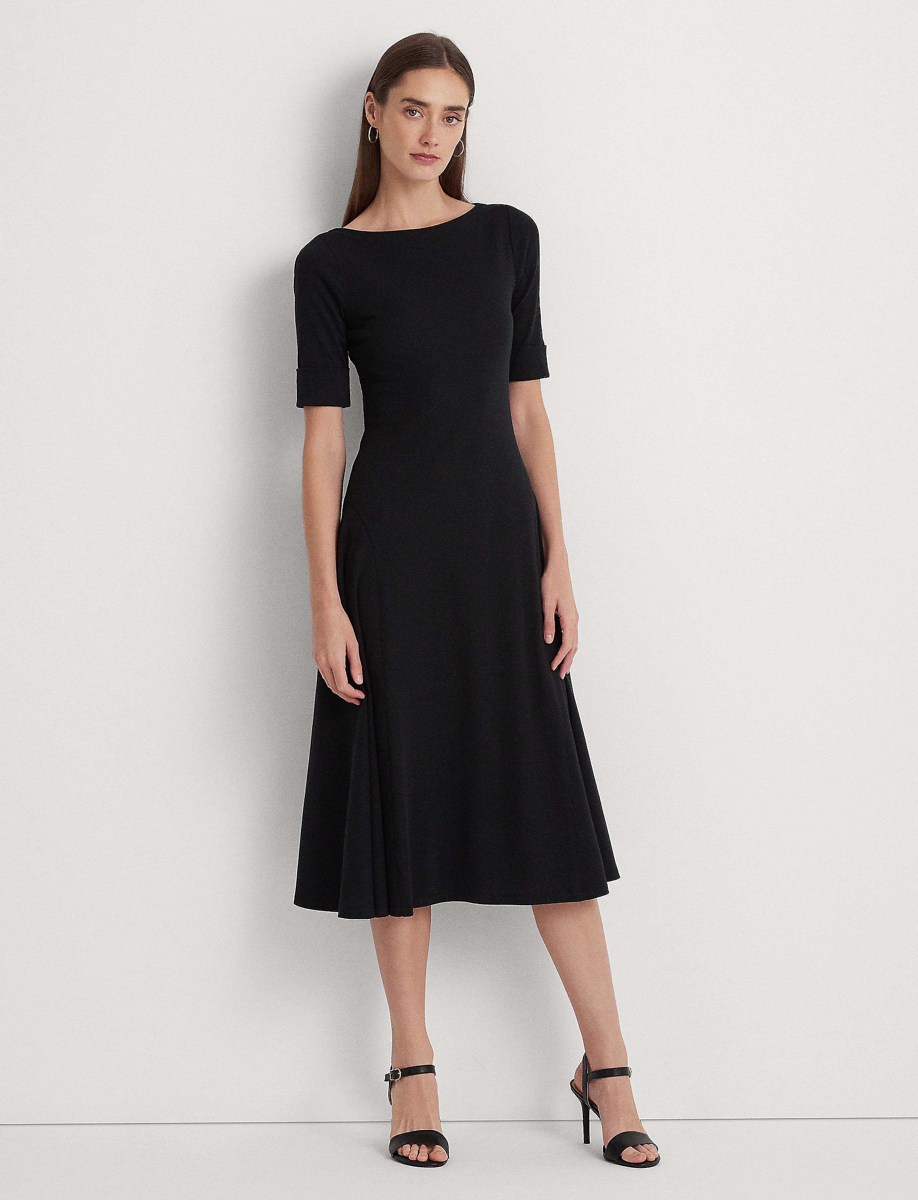 Lauren Ralph Lauren - Stretch Cotton Midi Dress - black - 0
