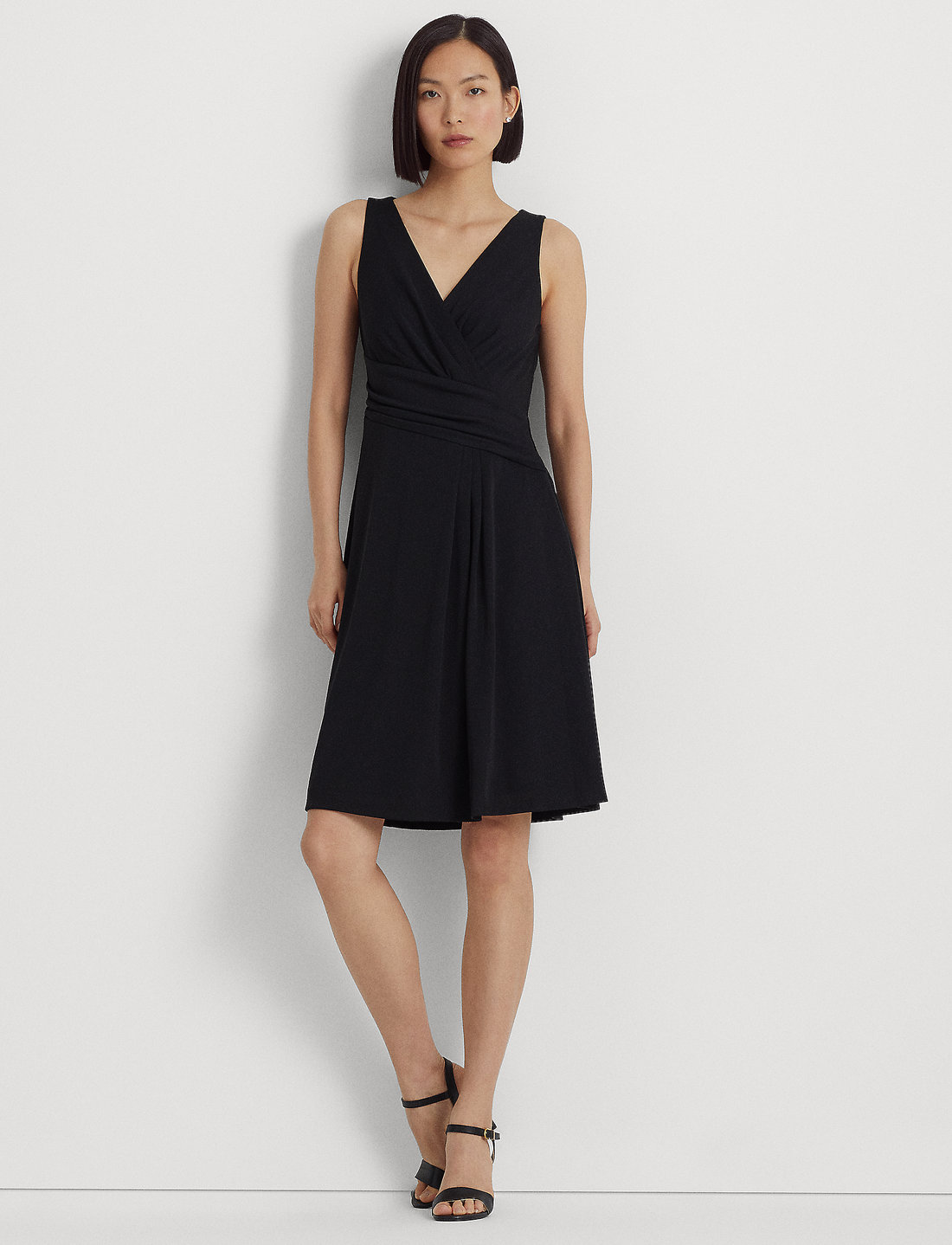 Sleeveless surplice hotsell midi dress