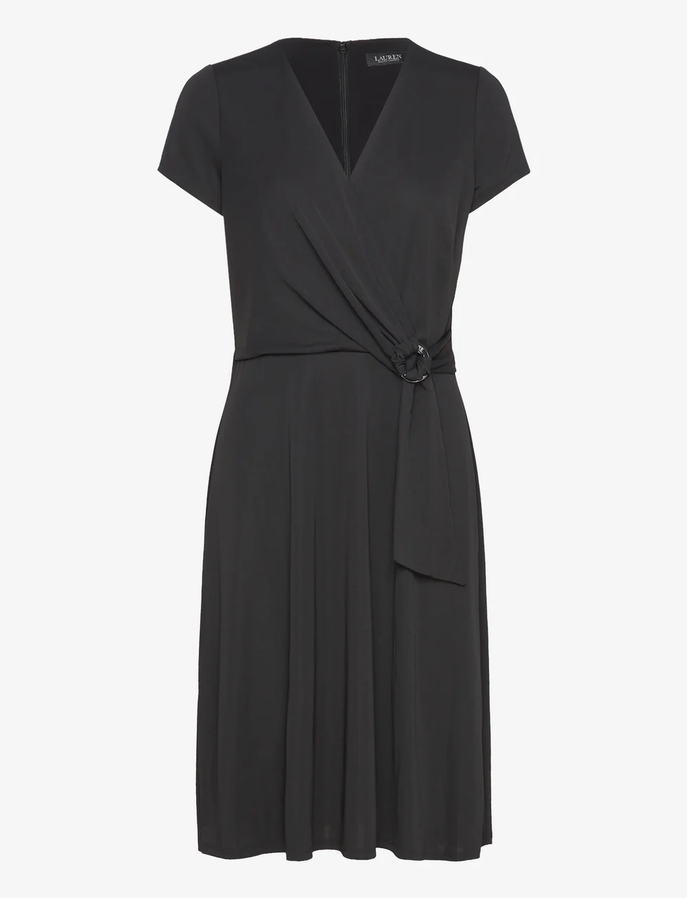 Lauren Ralph Lauren - Surplice Jersey Dress - slå-om-kjoler - black - 1