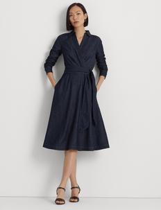 Denim Long-Sleeve Midi Dress, Lauren Ralph Lauren
