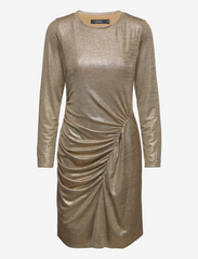 Foil-Print Jersey Dress - GOLD