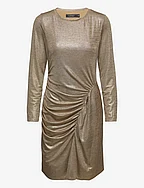 Foil-Print Jersey Dress - GOLD