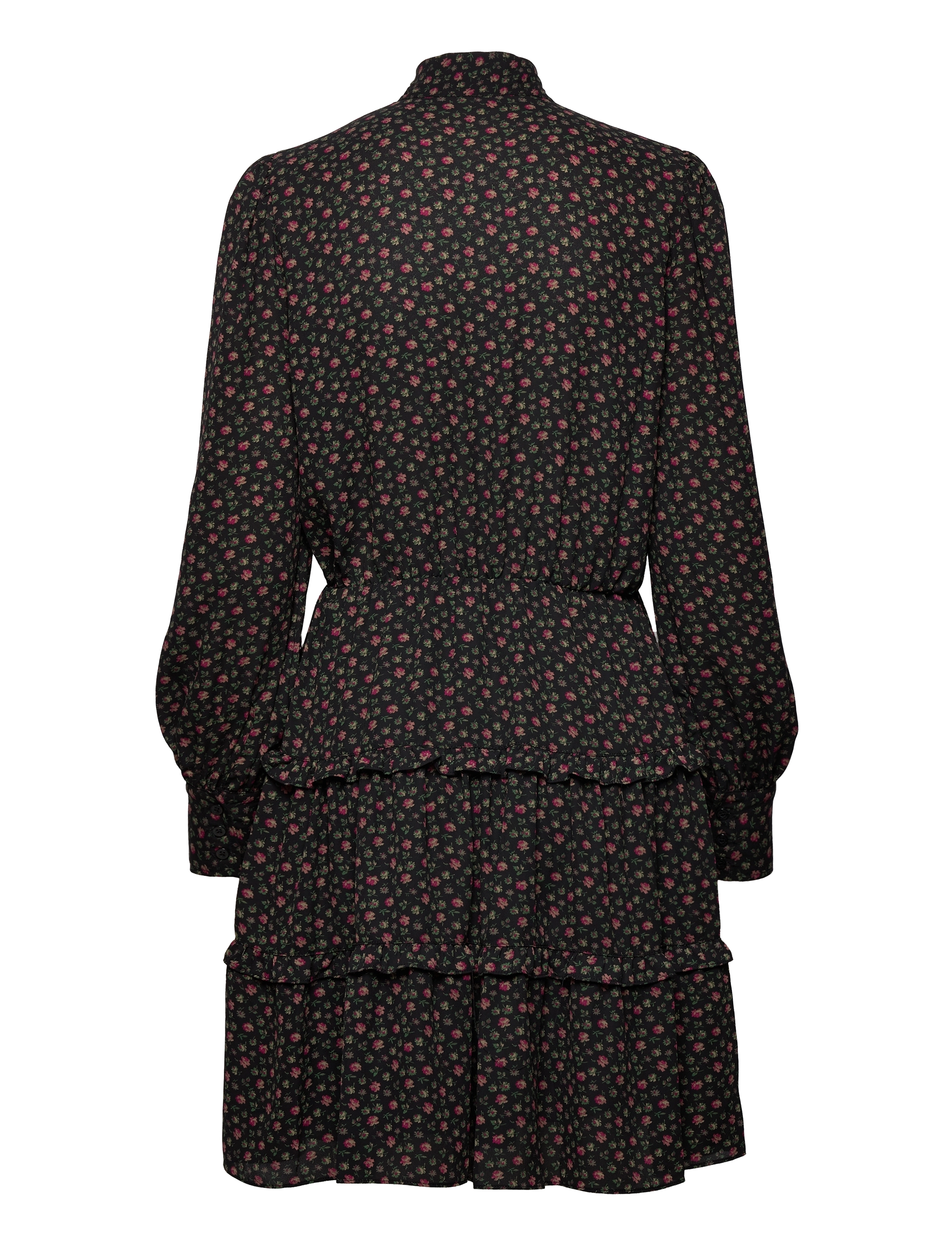 Lauren Ralph Lauren - Floral Tie-Neck Georgette Dress - black multi - 1