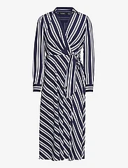 Lauren Ralph Lauren - Striped Tie-Front Crepe Midi Dress - hõlmikkleidid - navy/white - 0