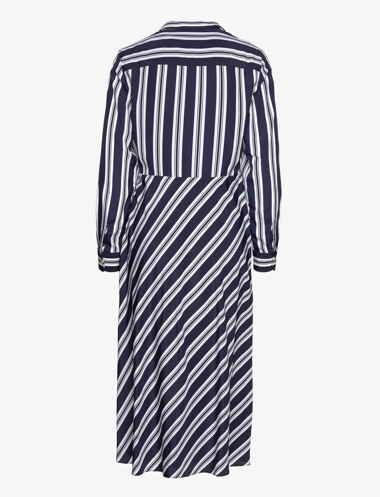 Lauren Ralph Lauren - Striped Tie-Front Crepe Midi Dress - hõlmikkleidid - navy/white - 1