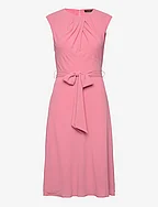 Bubble Crepe Cap-Sleeve Dress - POOLSIDE ROSE